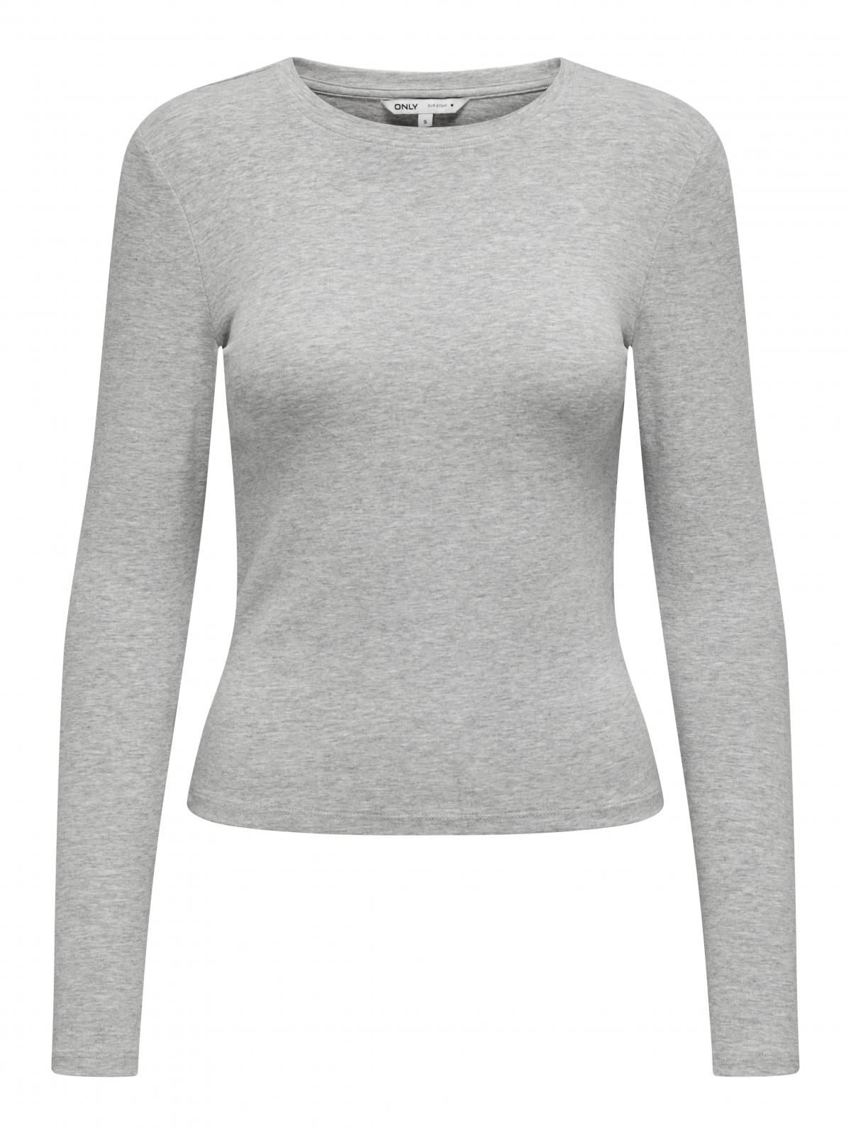 온리 베이직 그레이 슬림핏 긴팔 티셔츠 15323159_2381 GREY / LIGHT GREY MELANGE - 상세 이미지 3