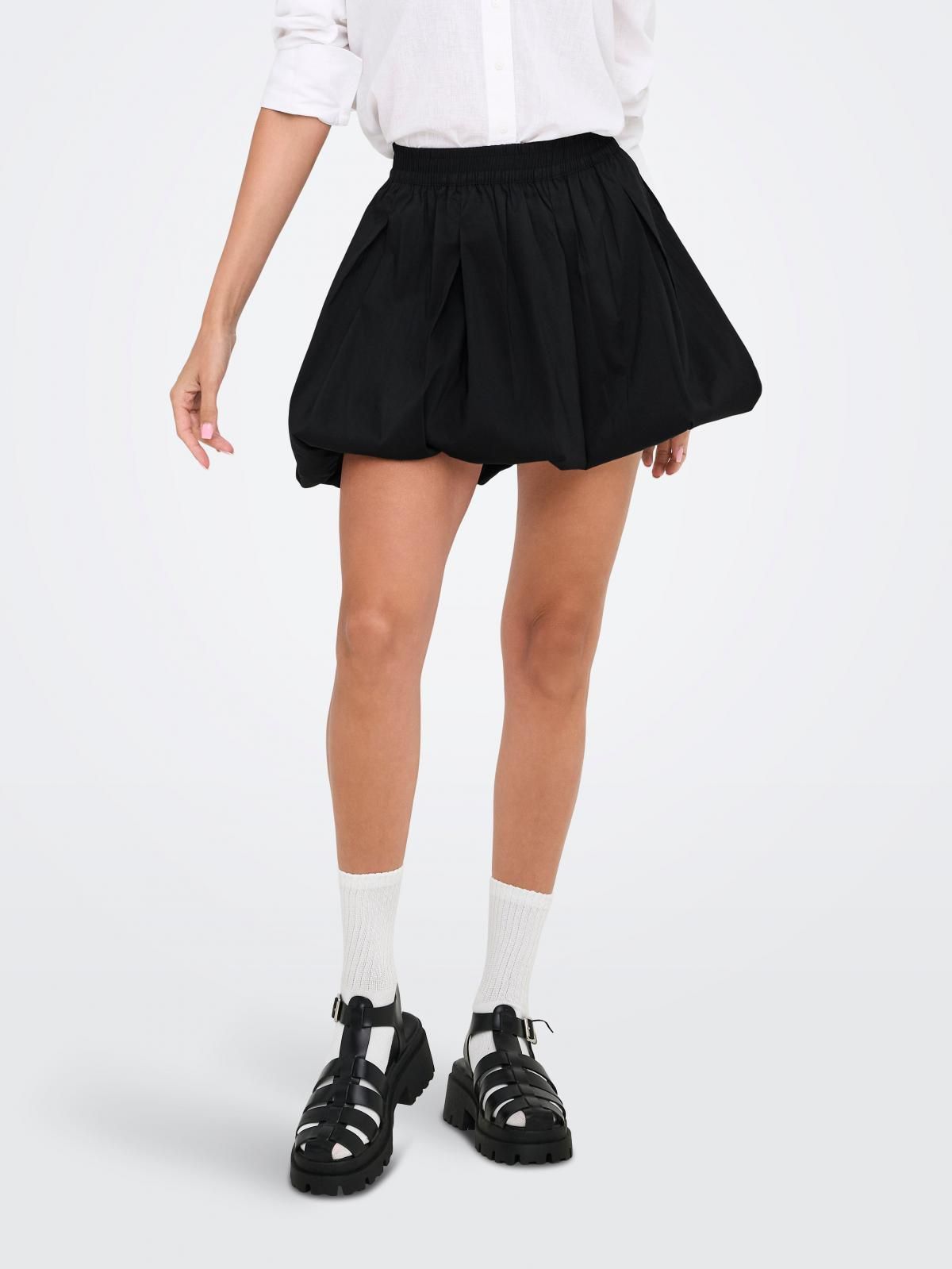 제이디와이 하이웨이스트 볼륨 미니 스커트 15357582_2161 BLACK / BLACK - 상품 이미지