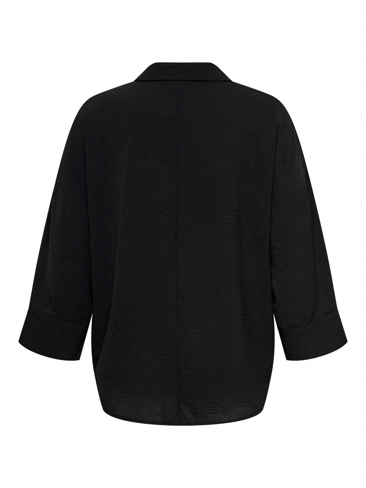 온리 빅사이즈 루즈핏 브이넥 블라우스 15377808_2161 BLACK / BLACK - 상세 이미지 4