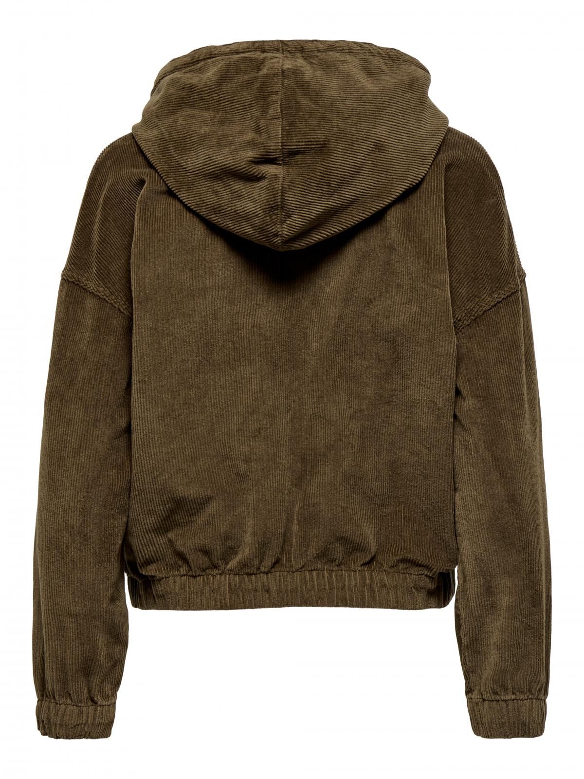 온리 코듀로이 후드 집업 숏 재킷 15246274_270 BROWN / CUB - 상세 이미지 4