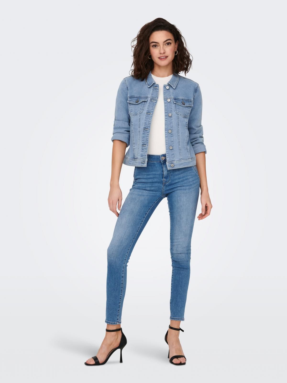온리 트렌디 데님 숏 재킷 15243147_2116 BLUE / LIGHT BLUE DENIM - 상세 이미지 5