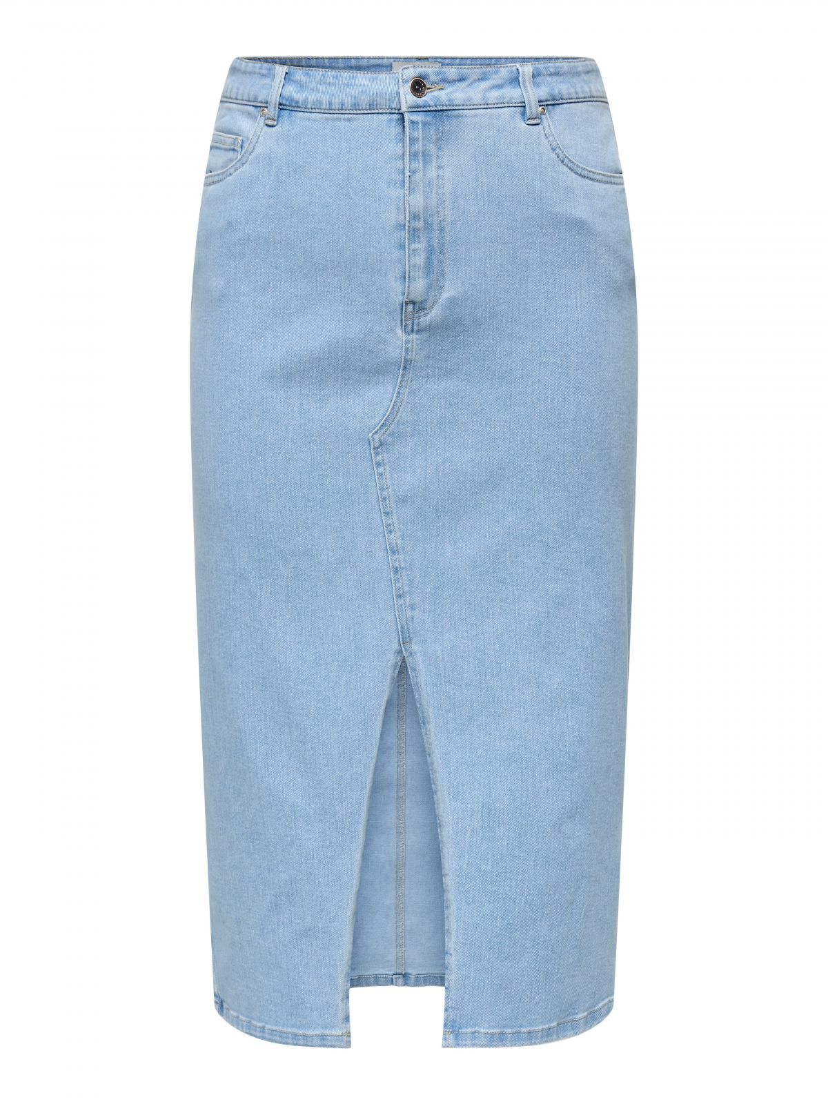 온리 빅사이즈 슬릿 데님 미디 스커트 15324767_2116 BLUE / LIGHT BLUE DENIM - 상세 이미지 3