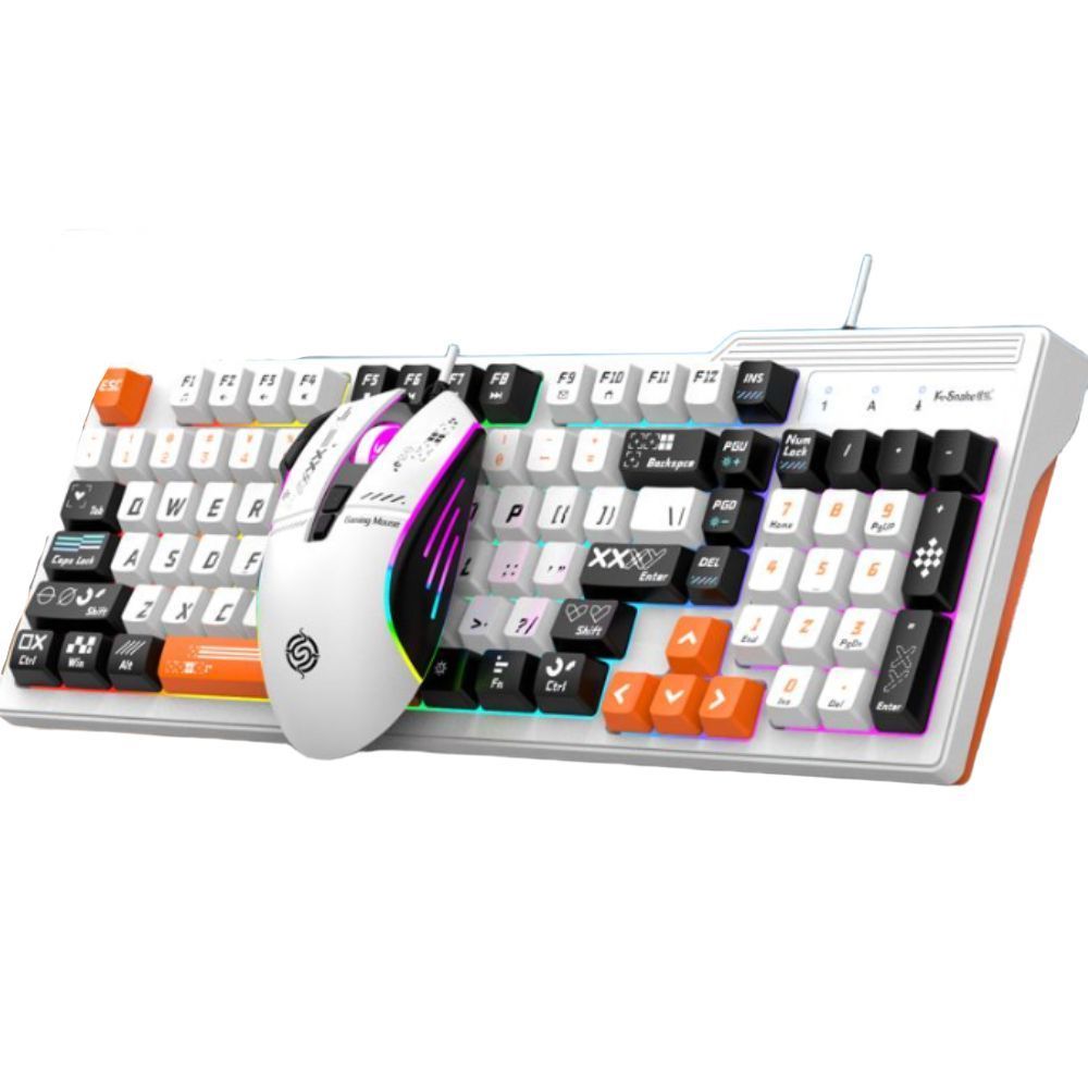 Viper KM800 기계식 키보드 사무실 게임용 노트북 Pro 세트 마우스 유선 화이트(키보드) - 상품 이미지