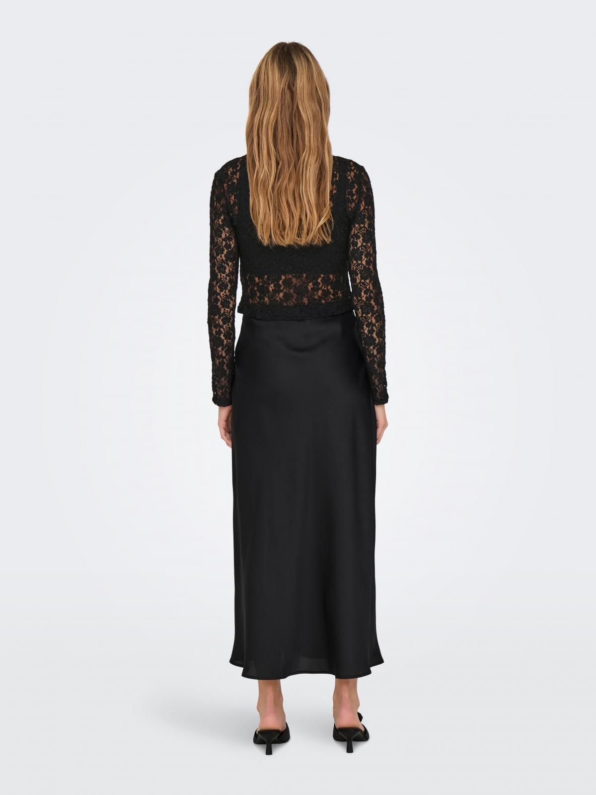온리 레이스 시스루 블랙 긴팔 탑 15337017_2161 BLACK / BLACK - 상세 이미지 2