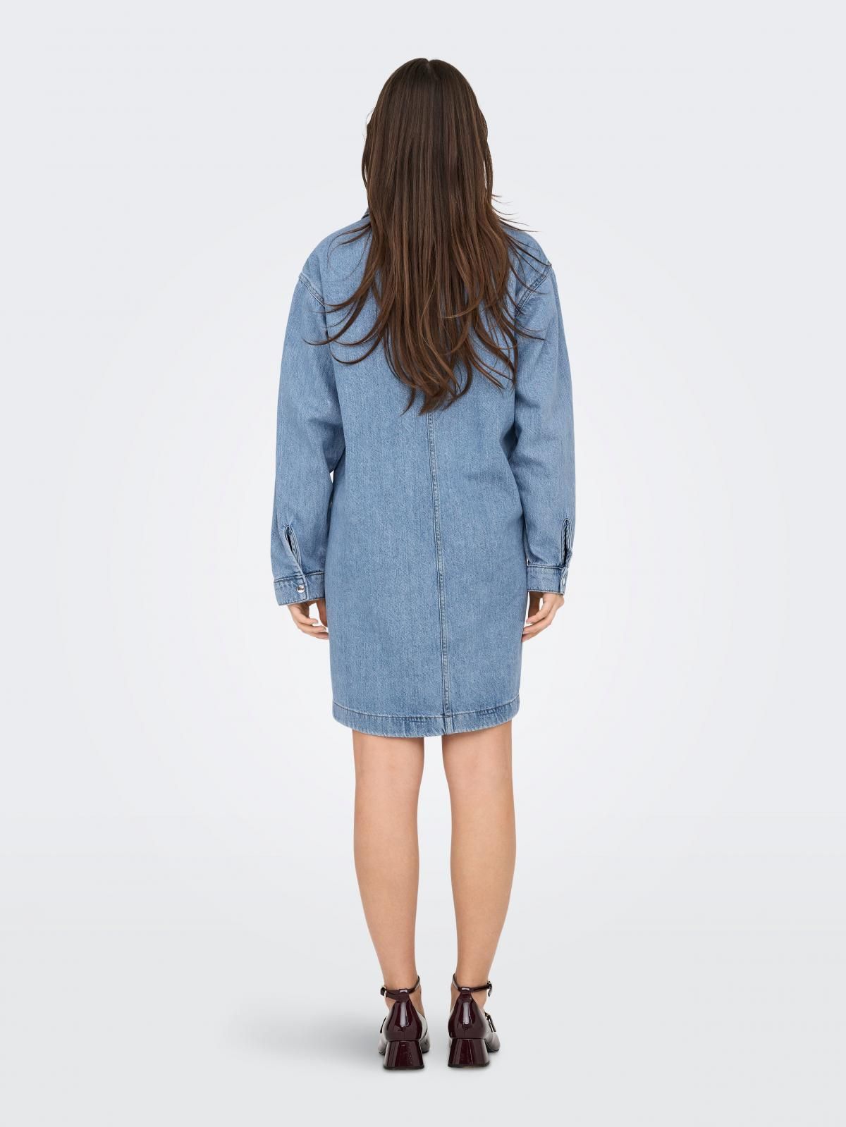 온리 루즈핏 데님 셔츠카라 원피스 15353209_2116 BLUE / LIGHT BLUE DENIM - 상세 이미지 2