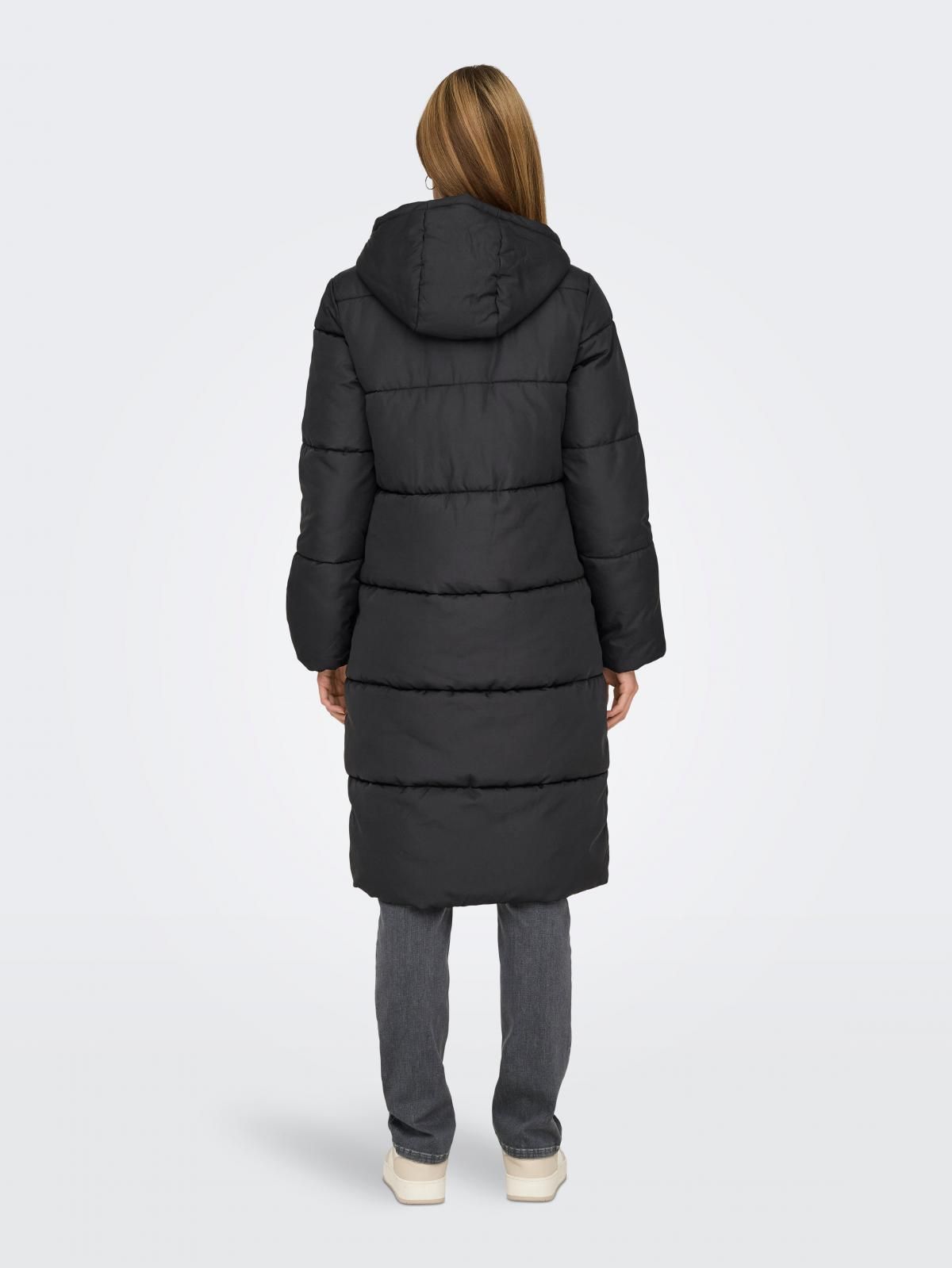 온리 테크니컬 방풍 후드 롱 패딩 코트 15340781_2161 BLACK / BLACK - 상세 이미지 3