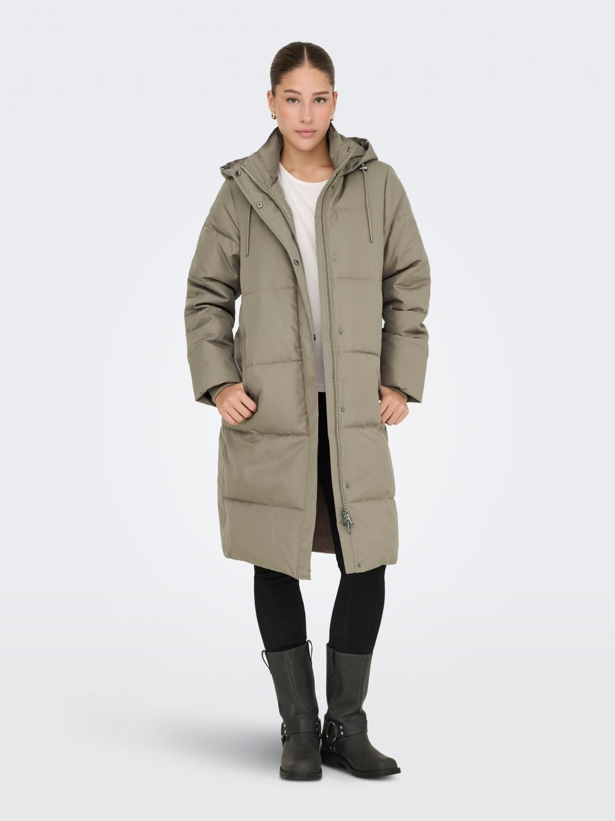 온리 테크니컬 윈드프루프 후드 패딩코트 15318853_120 GREY / WALNUT - 상세 이미지 2