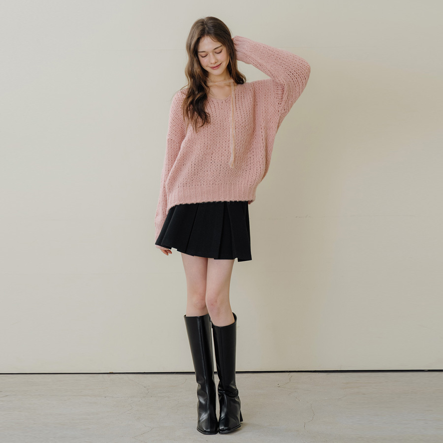 소프트 웜 플리츠 A라인 미니 스커트 (BLACK, 2 SIZE) - 상세 이미지 4