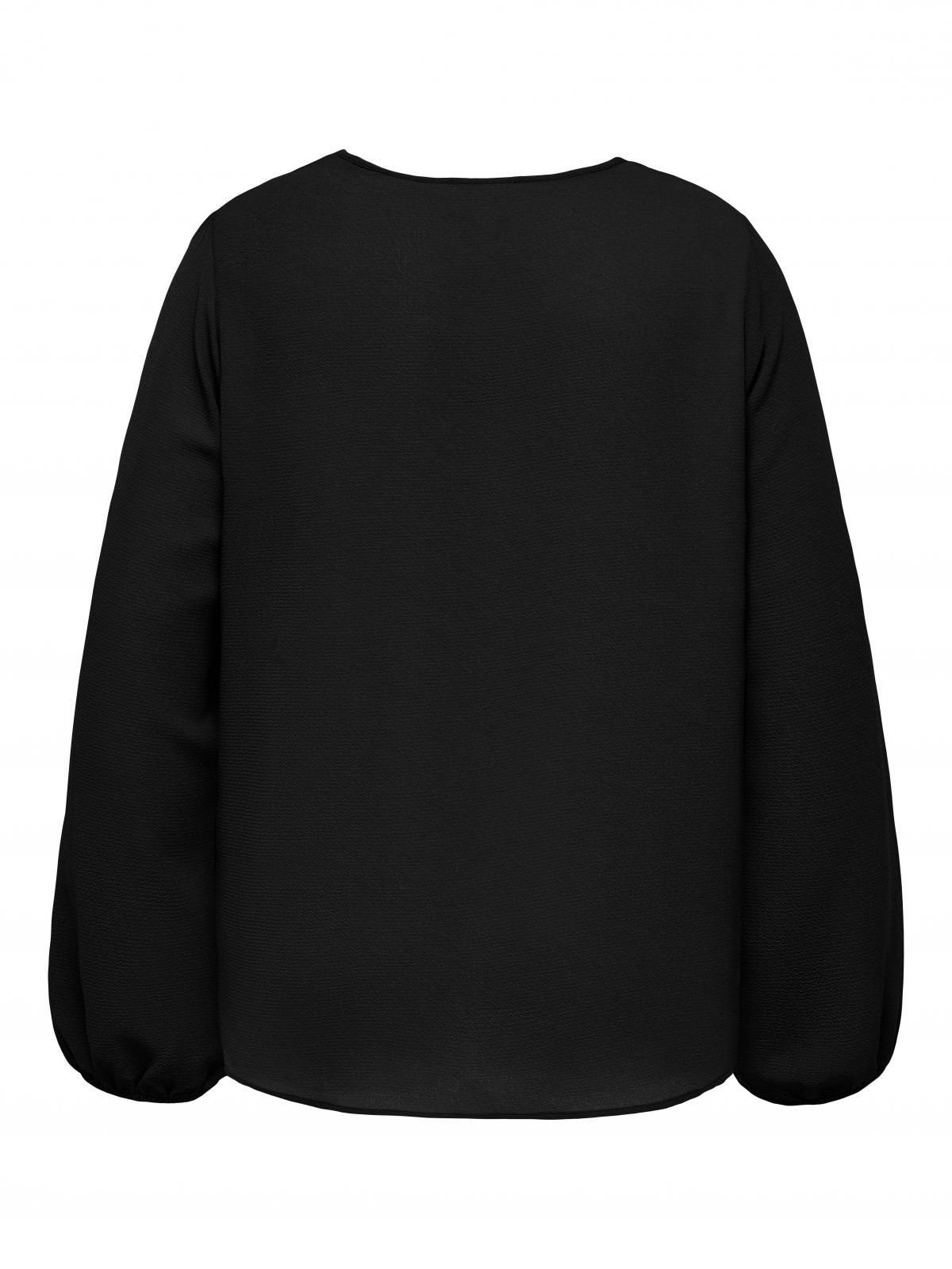 온리 빅사이즈 브이넥 블랙 블라우스 15354110_2161 BLACK / BLACK - 상세 이미지 4