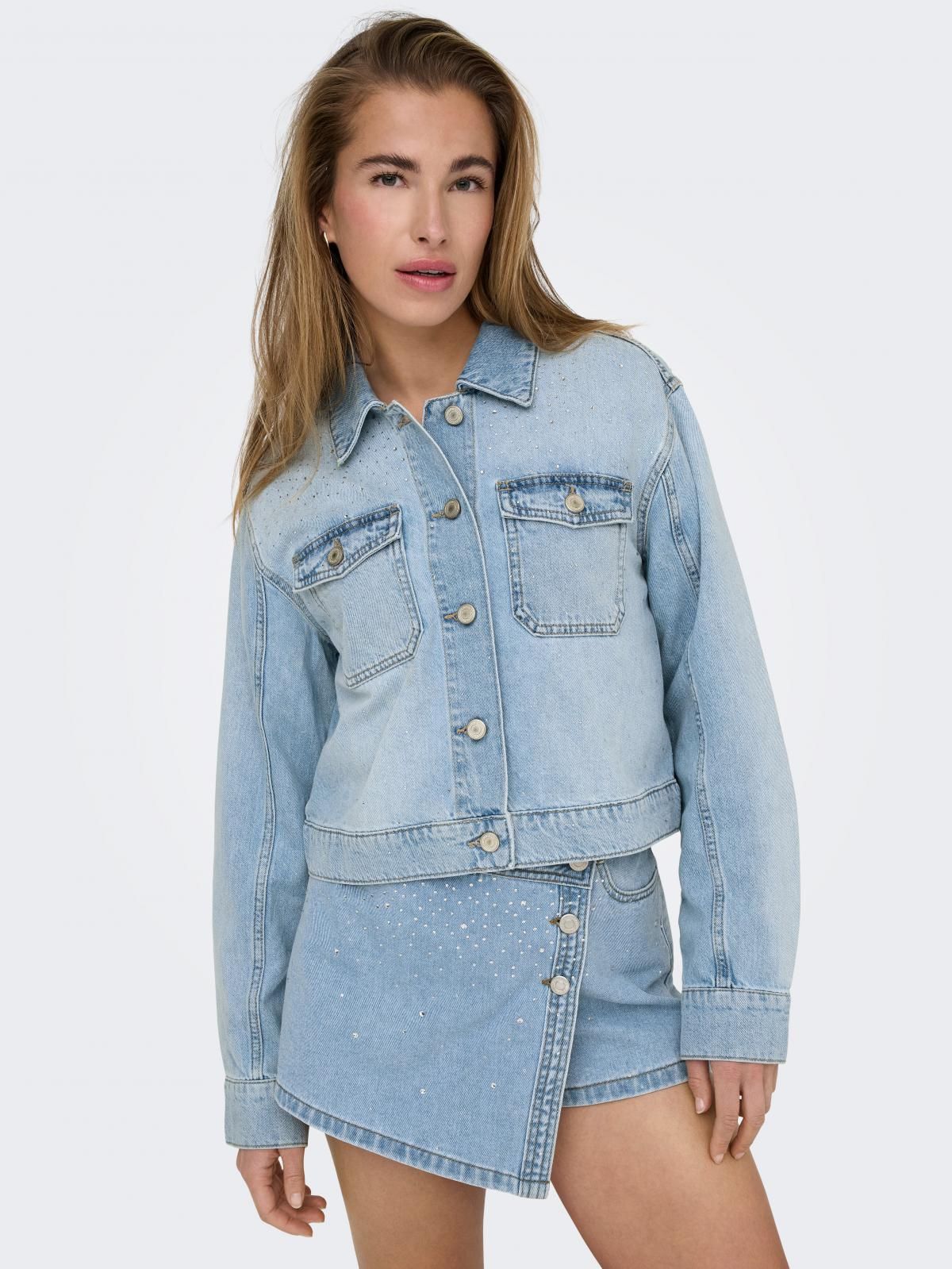 온리 테크니컬 연청 데님 재킷 15350050_2116 BLUE / LIGHT BLUE DENIM - 상품 이미지