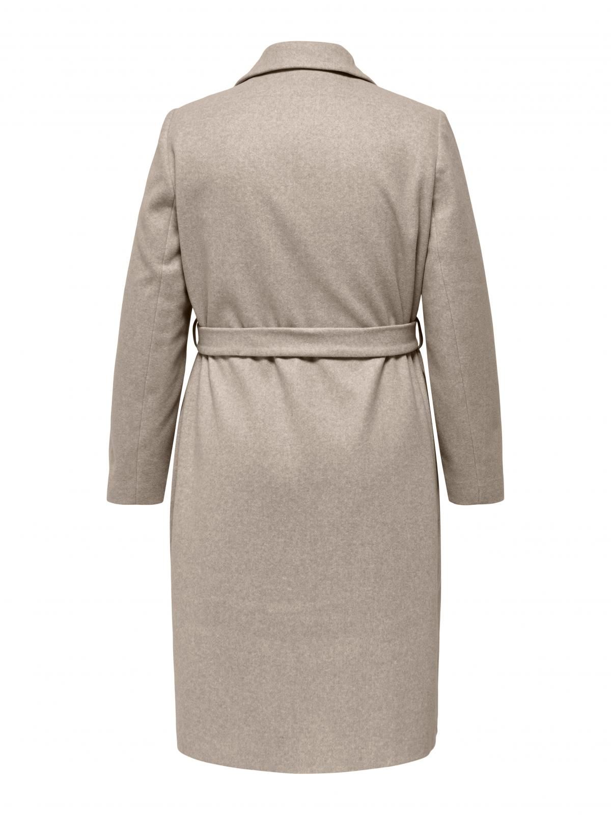 온리 빅사이즈 벨티드 롱 코트 15331937_116_1138396 WHITE / SIMPLY TAUPE - 상세 이미지 4