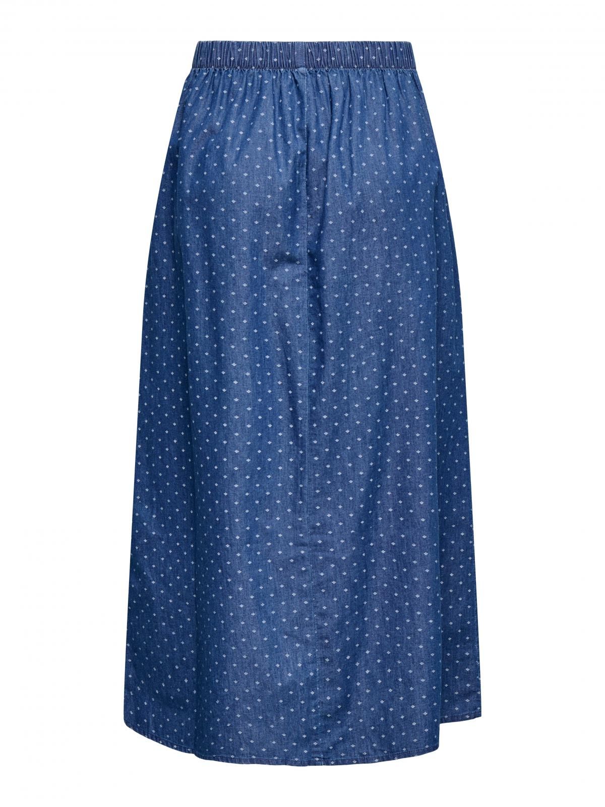온리 캐주얼 도트 패턴 롱 스커트 15348894_2115_1187844 BLUE / MEDIUM BLUE DENIM - 상세 이미지 4
