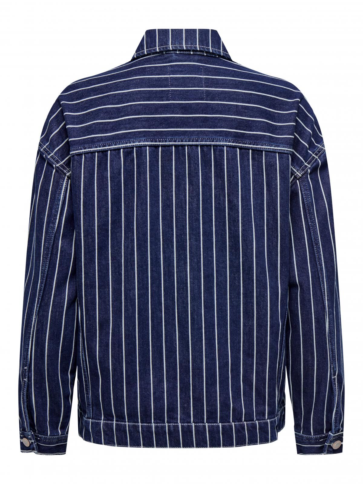 온리 스트라이프 데님 테크니컬 재킷 15295487_2114 BLUE / DARK BLUE DENIM - 상세 이미지 4