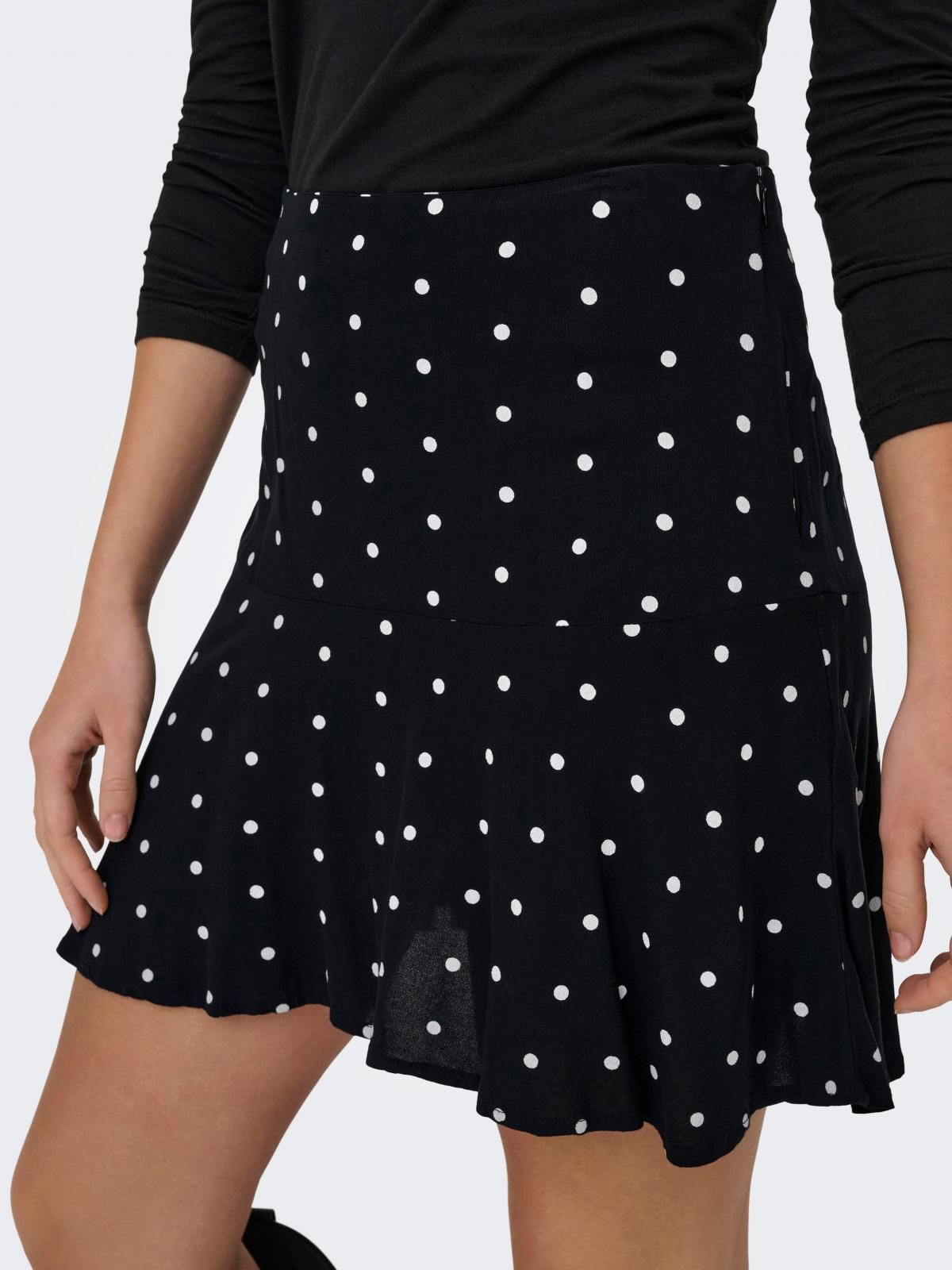 온리 트렌디 도트 패턴 미니 스커트 15368310_2161_1252937 BLACK / BLACK 이미지 6
