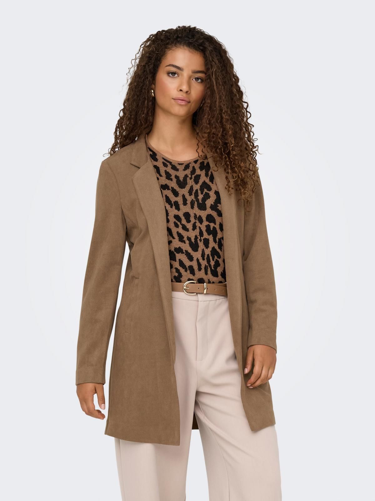 온리 테크니컬 롱 코트 가디건 15351258_12943 BROWN / COCOA CREME - 상품 이미지