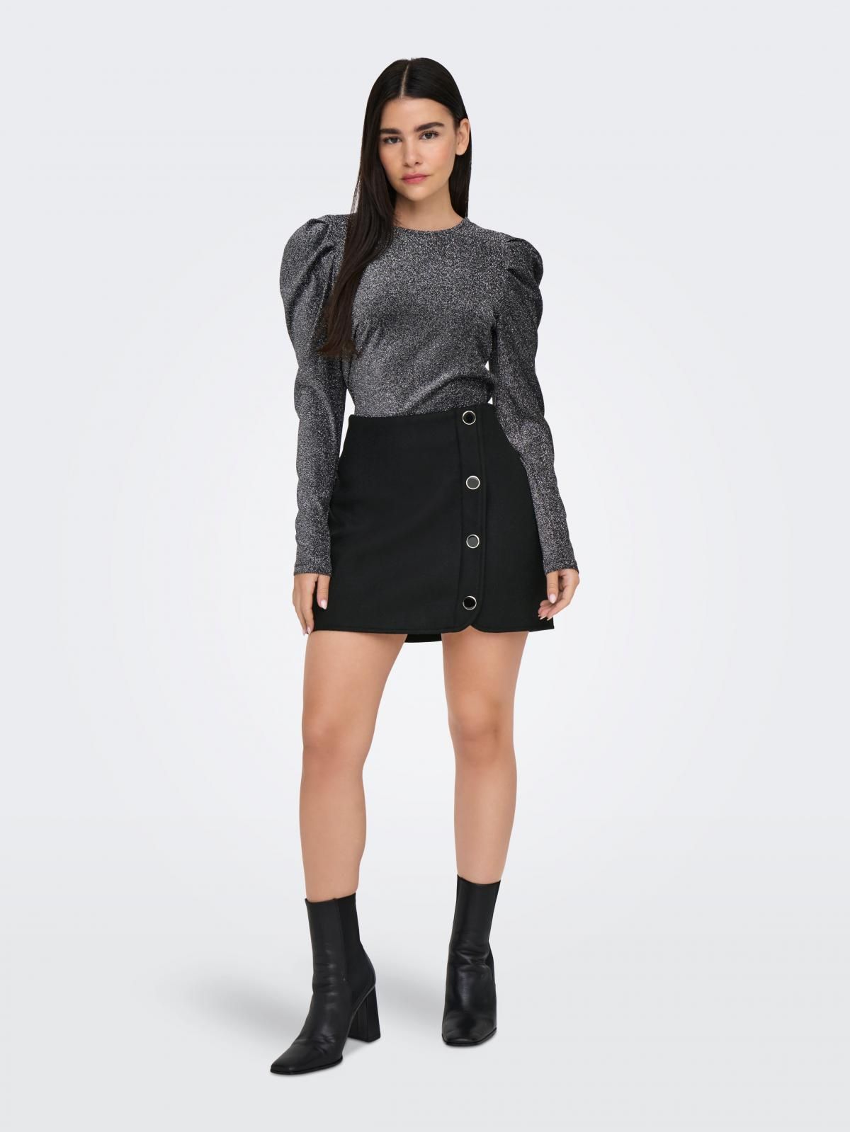 온리 버튼 디테일 미니 스커트 15327992_2161 BLACK / BLACK - 상세 이미지 5