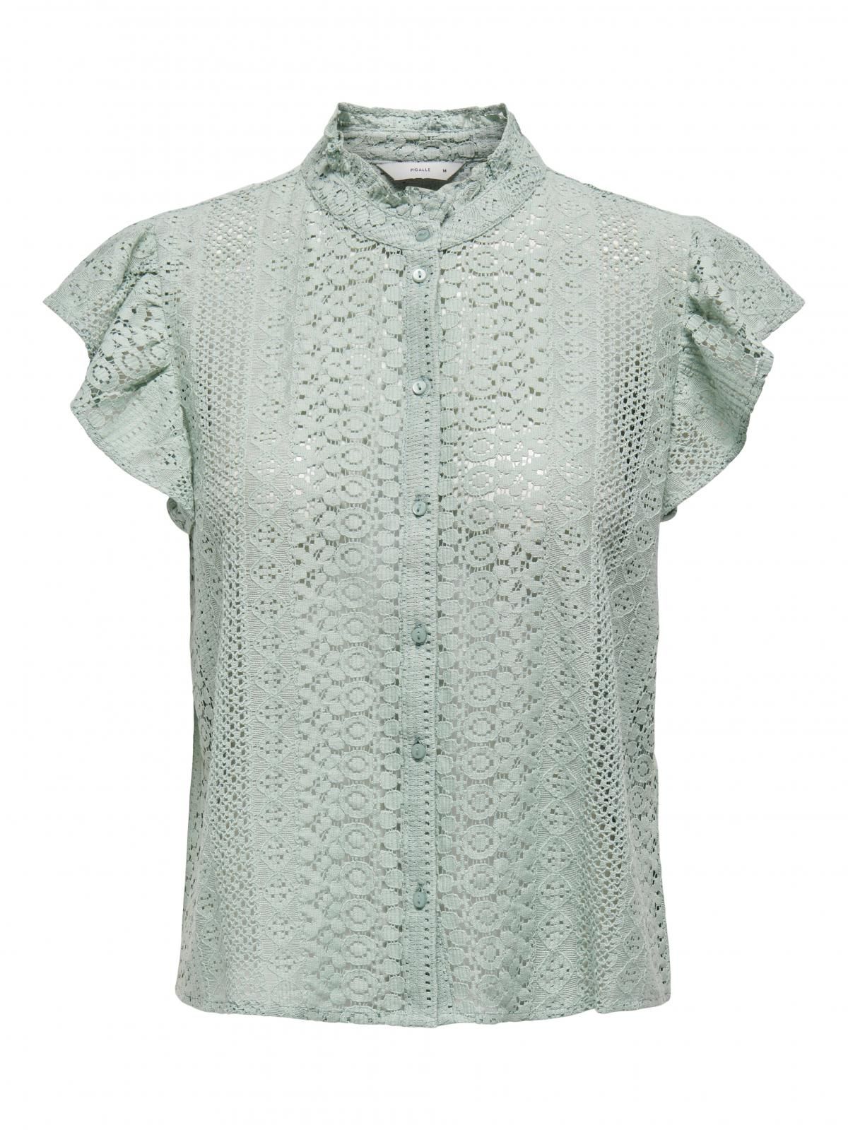 온리 레이스 러플 차이나카라 블라우스 15335251_1453 GREEN / JADEITE - 상세 이미지 4