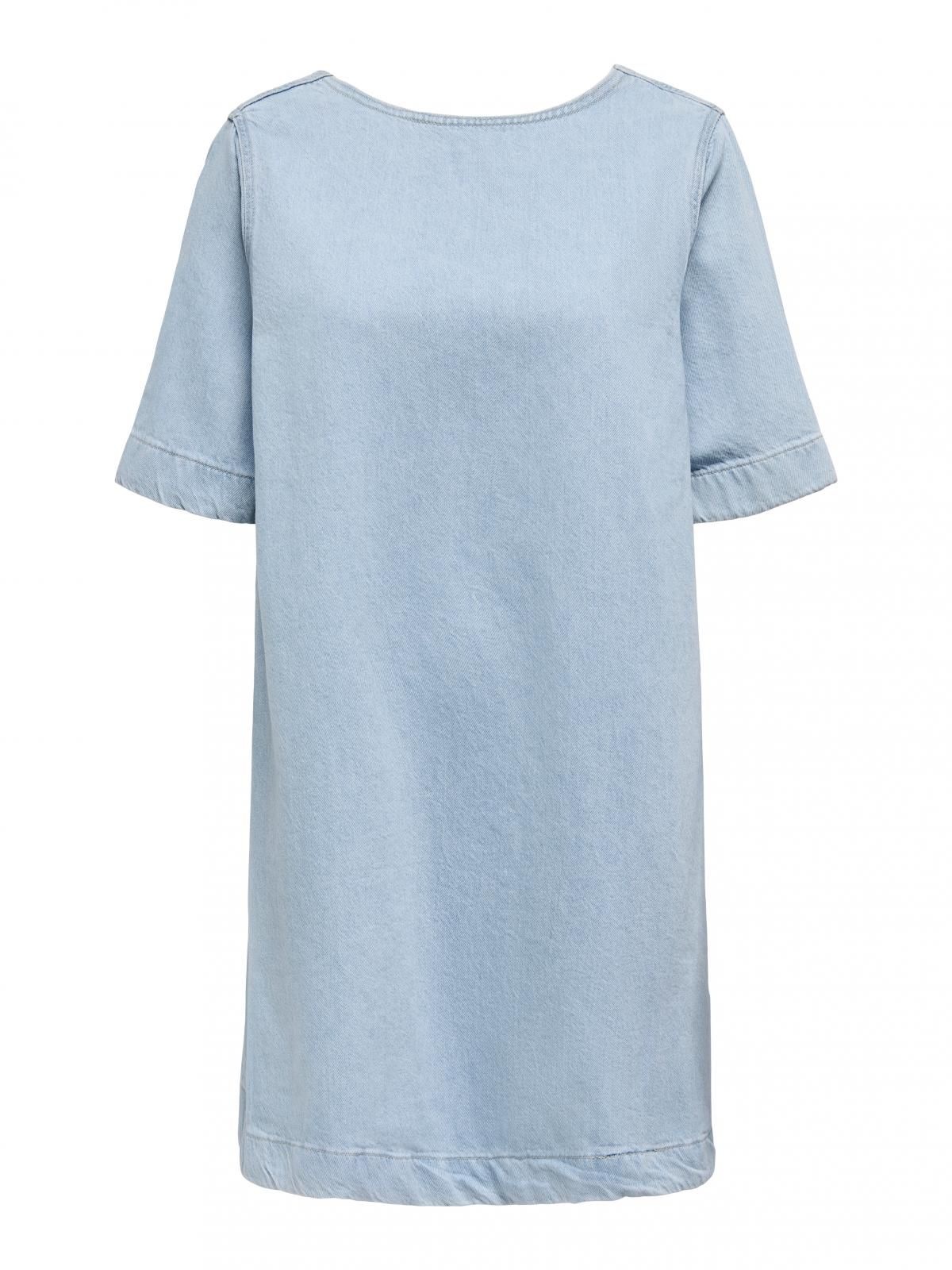 온리 데님 볼륨핏 라운드넥 미니 원피스 15339026_2116 BLUE / LIGHT BLUE DENIM - 상세 이미지 4