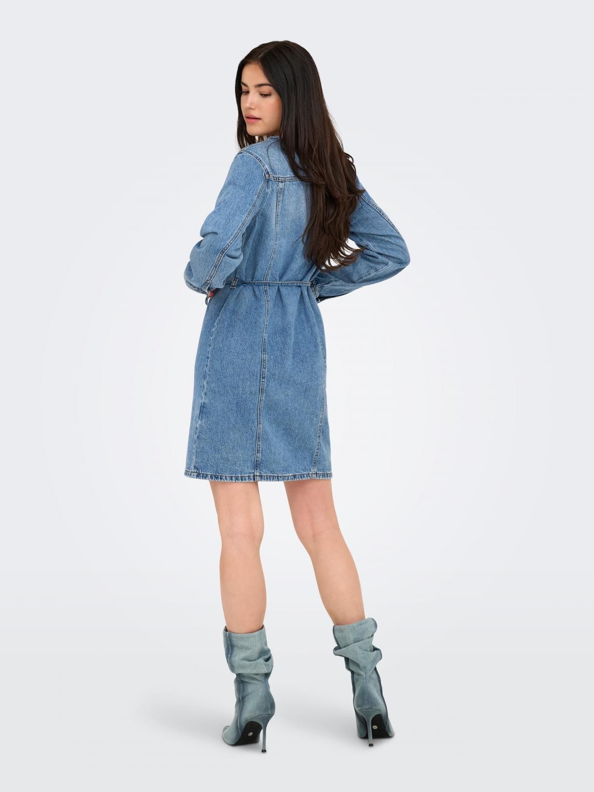 온리 타이 벨트 데님 미니 원피스 15357973_2116 BLUE / LIGHT BLUE DENIM - 상세 이미지 2