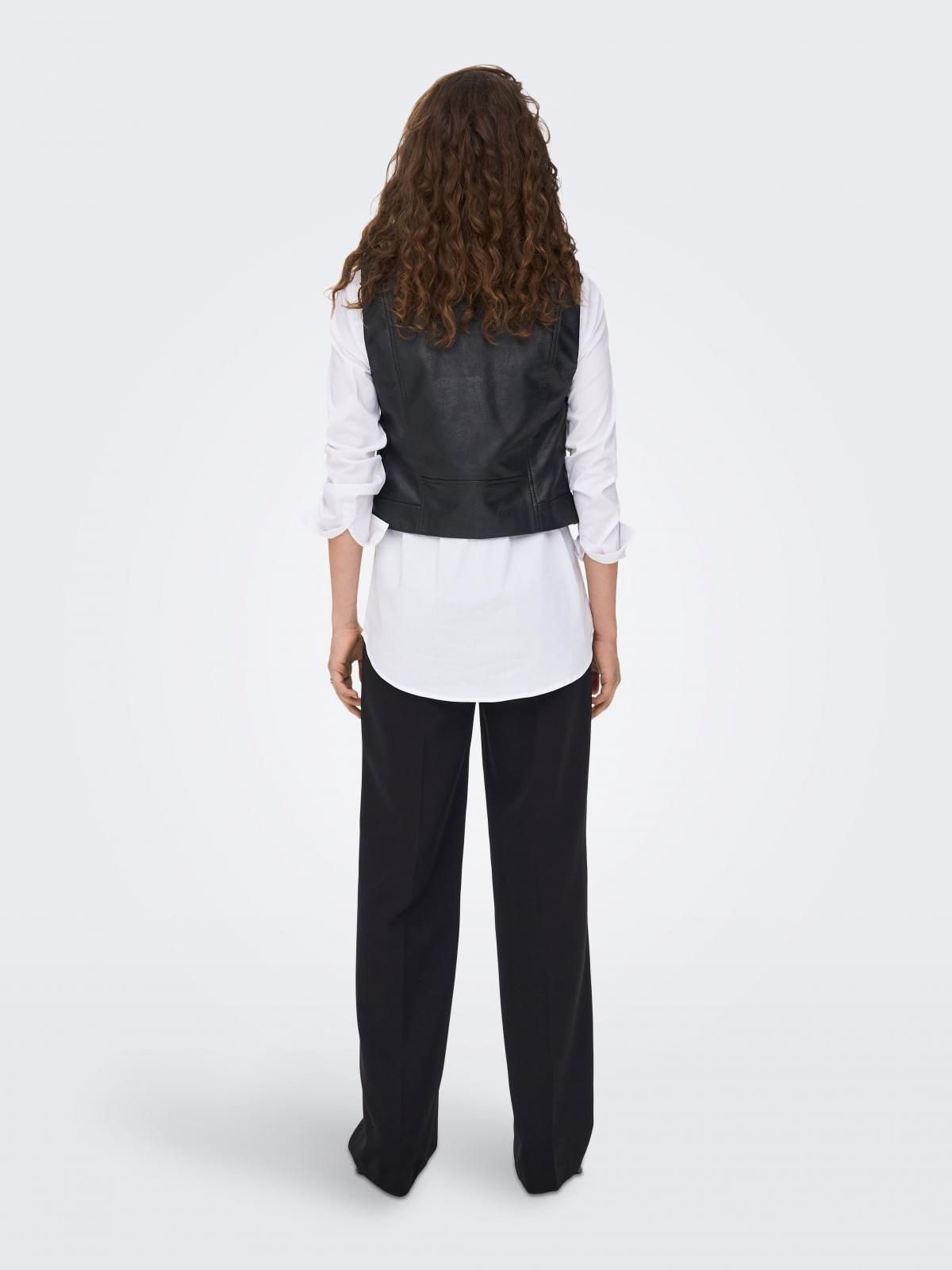 온리 테크니컬 레더 바이커 베스트 15239240_2161 BLACK / BLACK - 상세 이미지 3