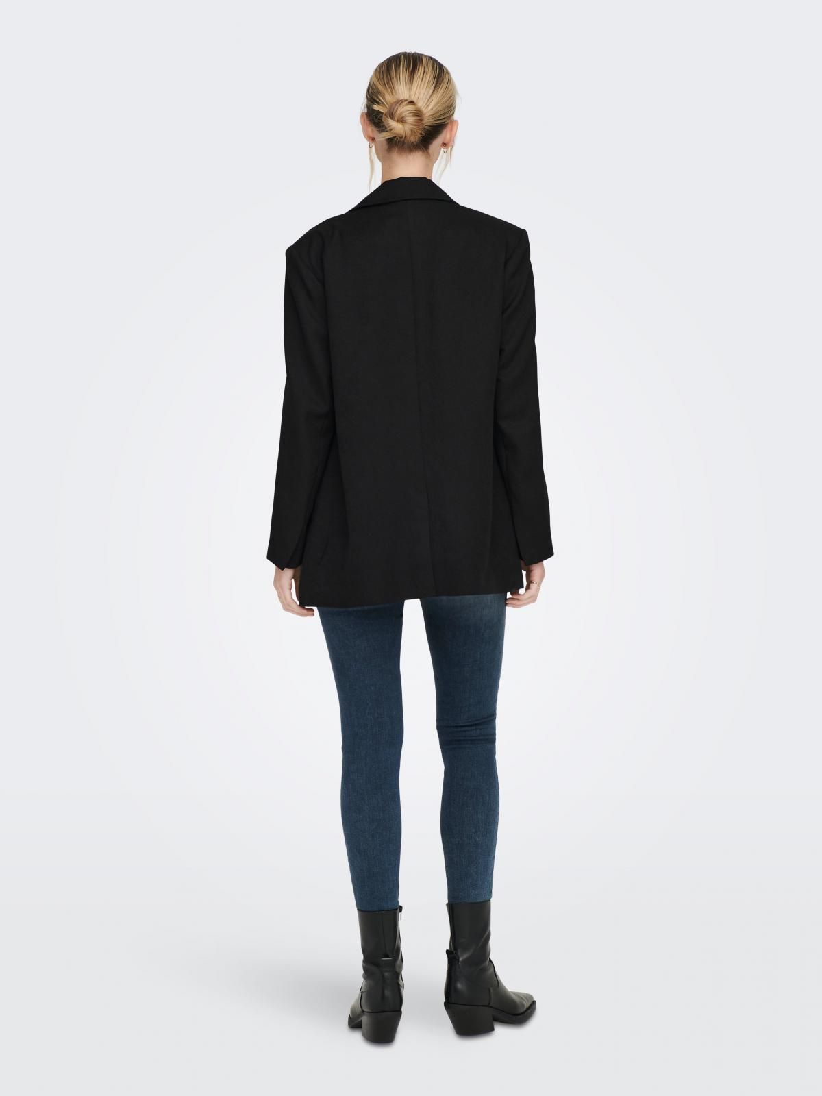 온리 오버핏 테일러드 블랙 블레이저 15262352_2161 BLACK / BLACK - 상세 이미지 2