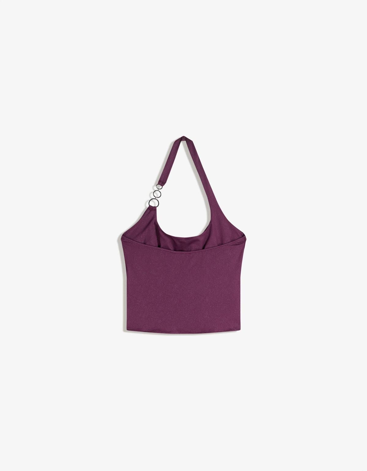 버쉬카 퍼플 아일렛 홀터넥 크롭 탑 8790/360 VIOLET - 상세 이미지 3