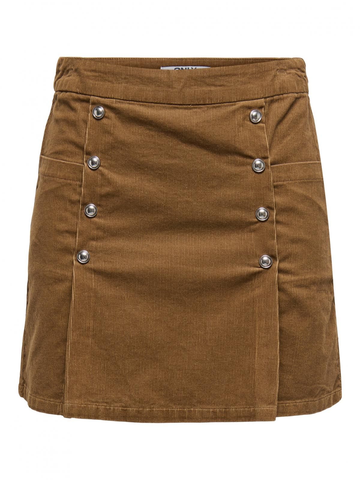 온리 코듀로이 미니 스커트 버튼 장식 플리츠 15353637_2011 BROWN / TOASTED COCONUT - 상세 이미지 3