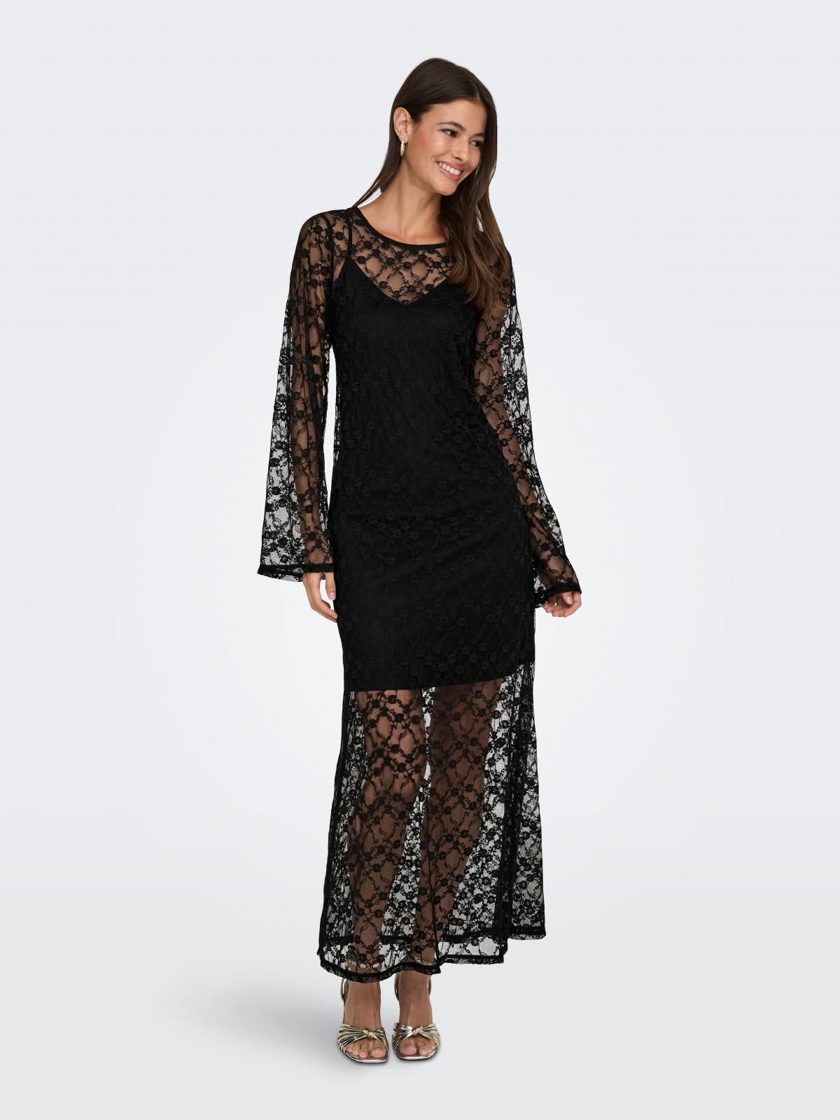 제이디와이 파티 레이스 시스루 롱 원피스 블랙 15379334_2161 BLACK / BLACK - 상품 이미지