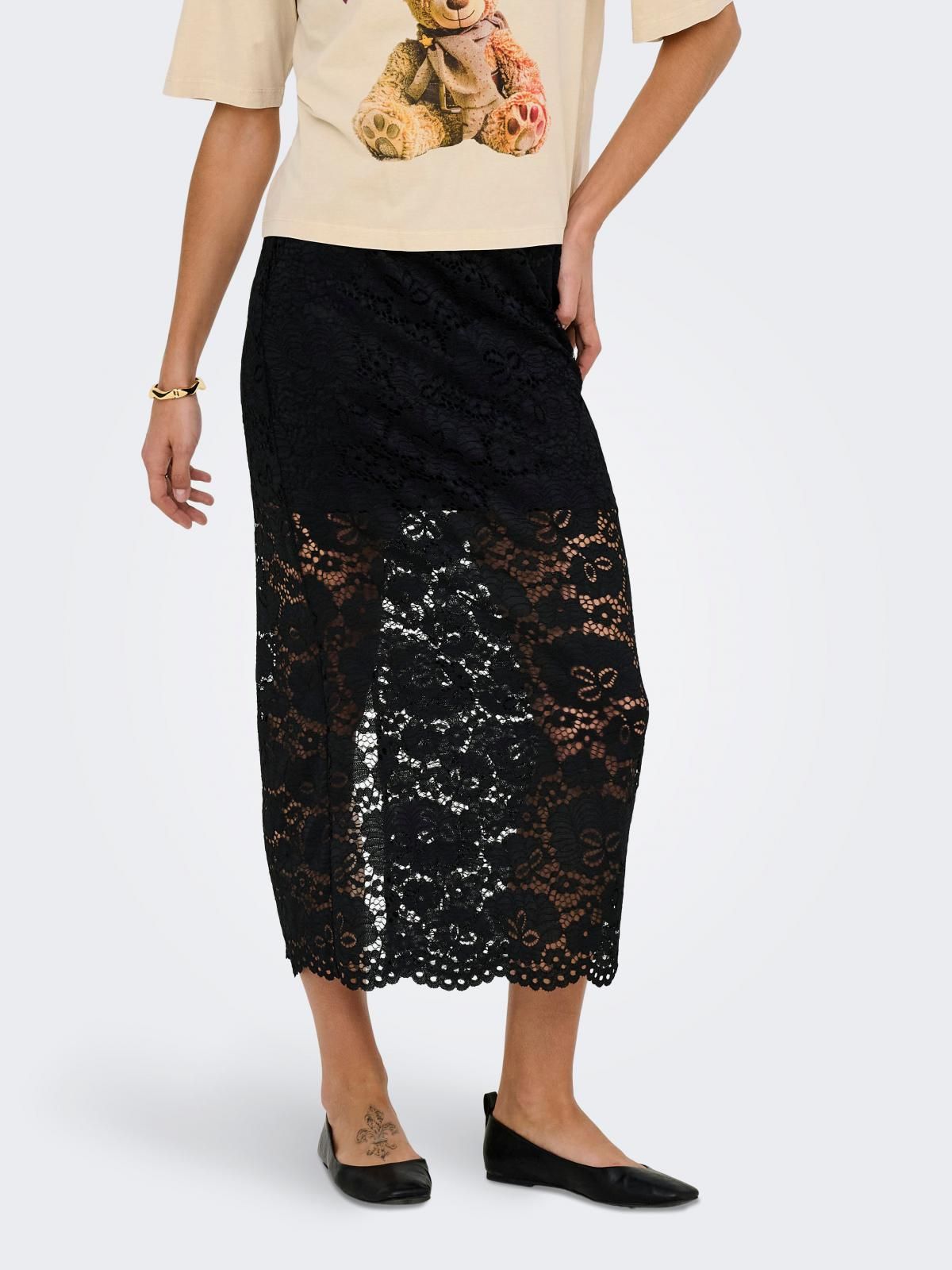 제이디와이 레이스 미디 롱 스커트 15356129_2161 BLACK / BLACK - 상품 이미지