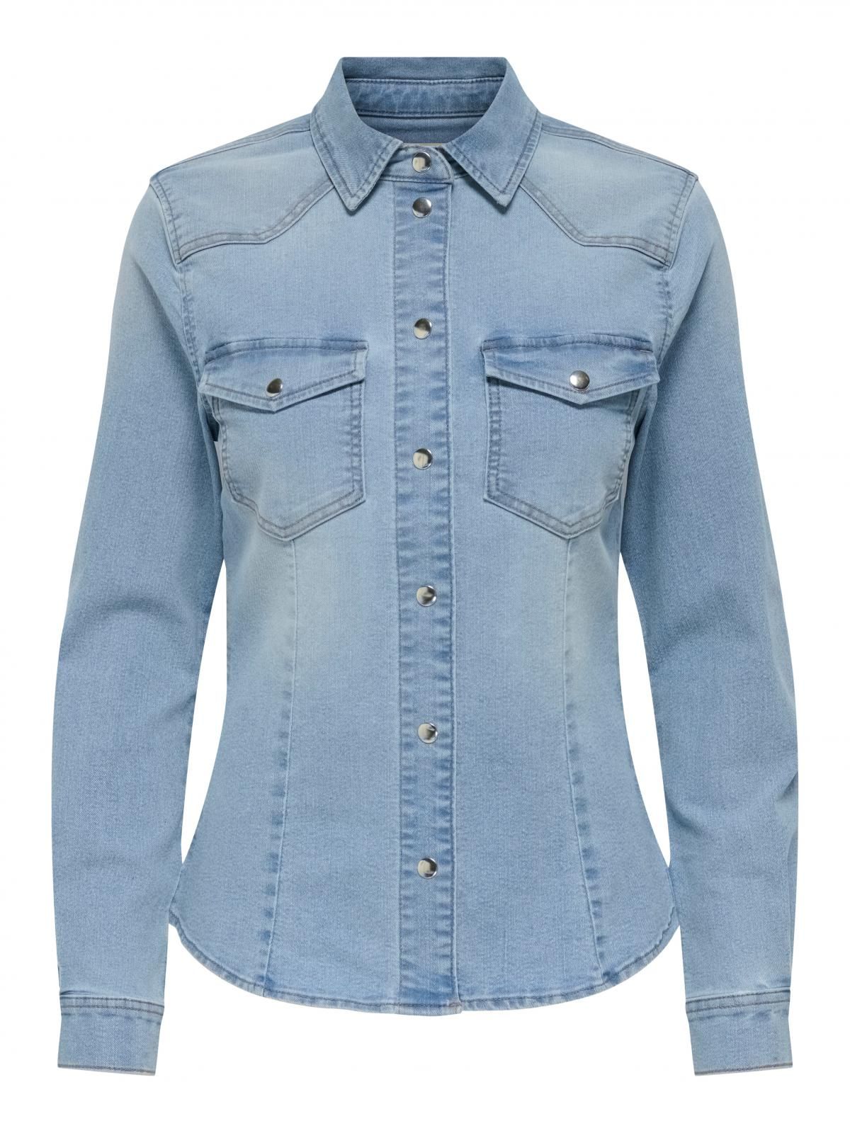 제이디와이 트렌디 데님 긴팔 셔츠 15353407_2115 BLUE / MEDIUM BLUE DENIM - 상세 이미지 4