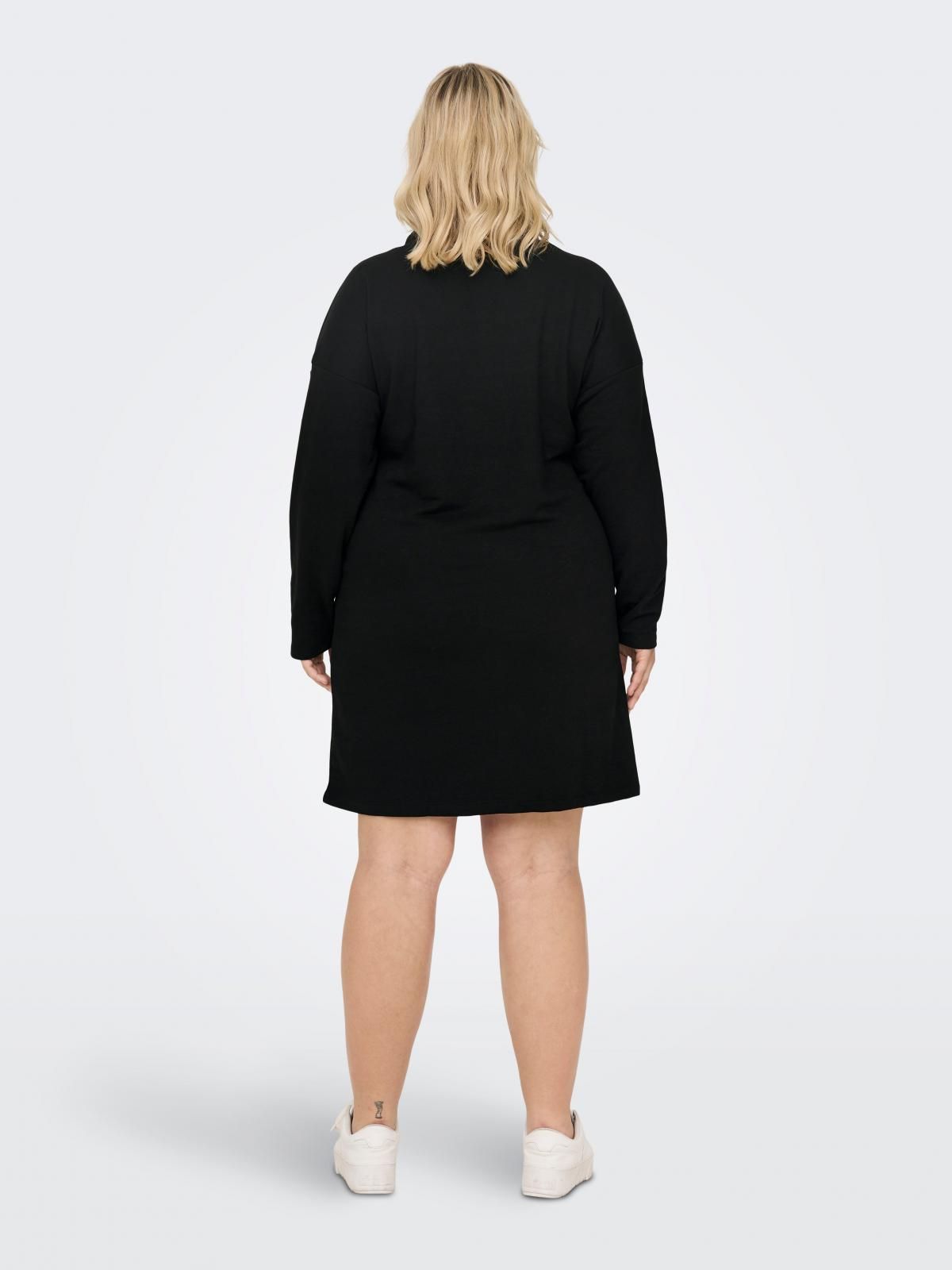 온리 빅사이즈 하이넥 스웨트 미니 원피스 15273903_2161 BLACK / BLACK - 상세 이미지 2