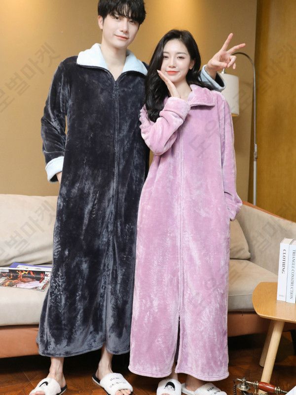 남자원피스 남성 잠옷 빅사이즈 홈웨어 파자마 극세사 - 상세 이미지 3
