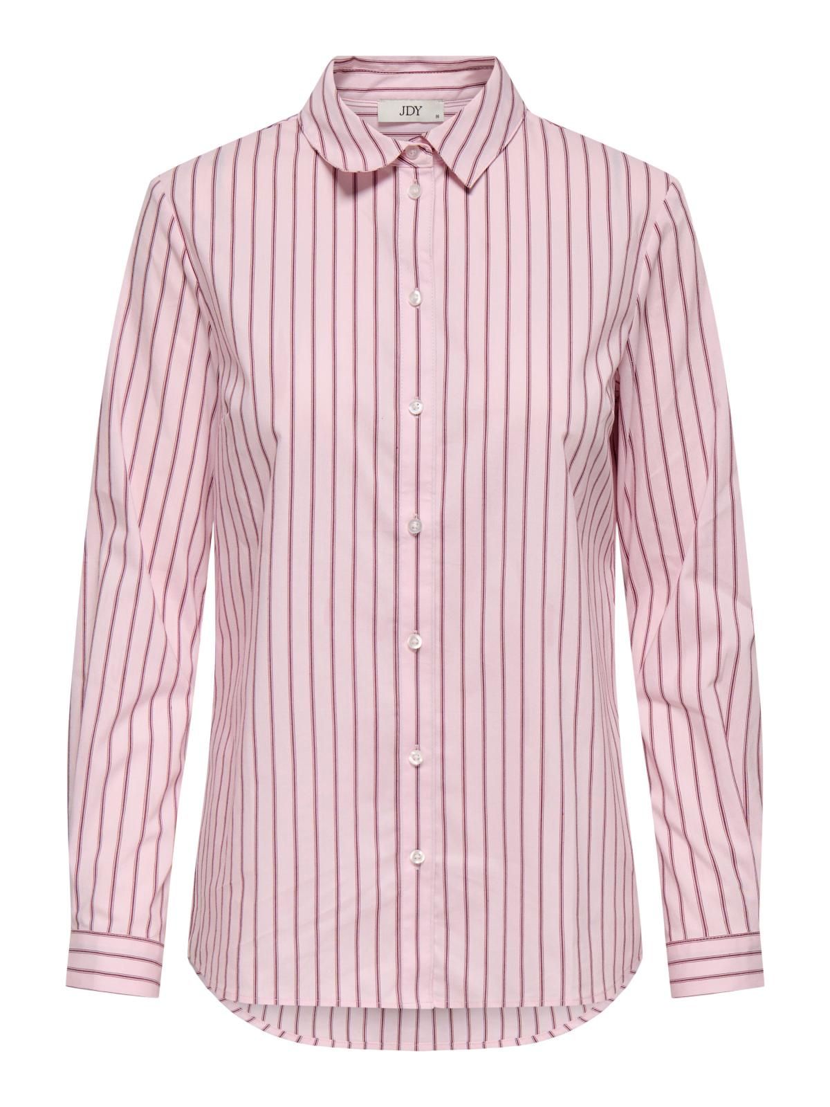 제이디와이 스트라이프 루즈핏 코튼 셔츠 15149877_917_1260122 PURPLE / CHALK PINK - 상세 이미지 4