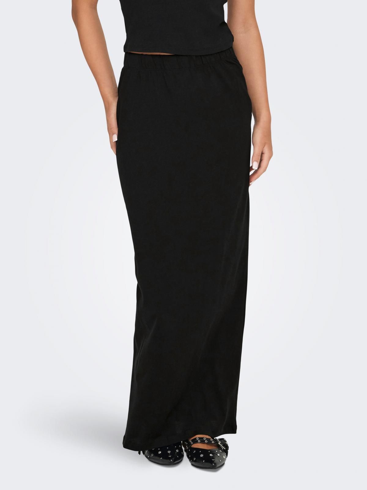 온리 베이직 롱스커트 밴딩 블랙 15322351_2161 BLACK / BLACK - 상품 이미지