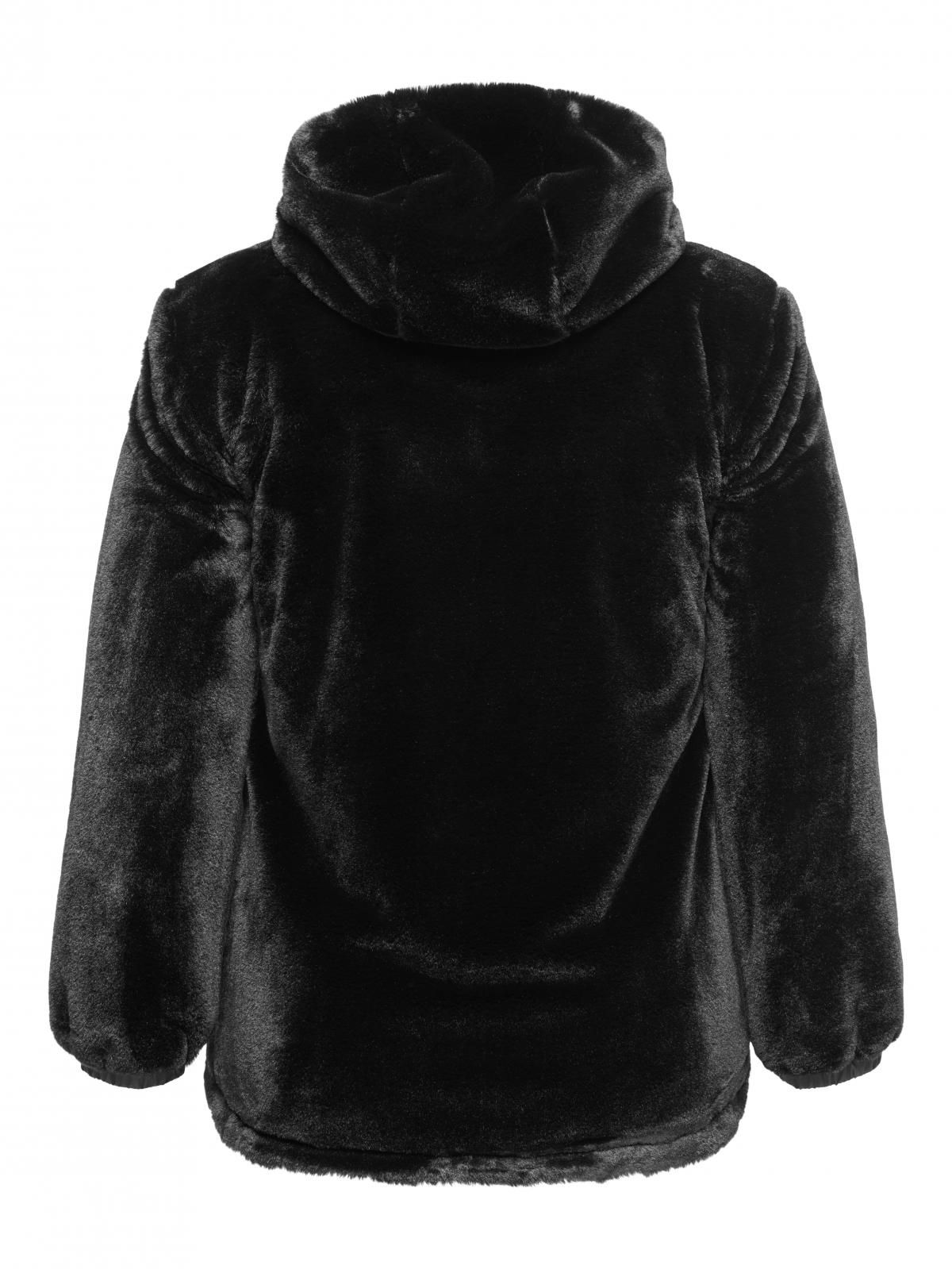 온리 빅사이즈 테디 후드 집업 코트 15366298_2161_1242656 BLACK / BLACK - 상세 이미지 4