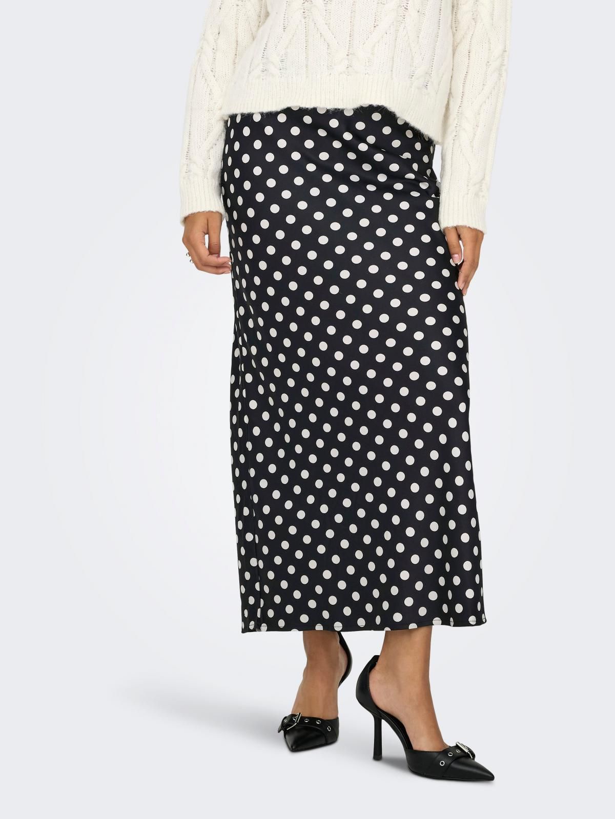 온리 도트 패턴 롱 스커트 15368305_2161_1252933 BLACK / BLACK - 상품 이미지