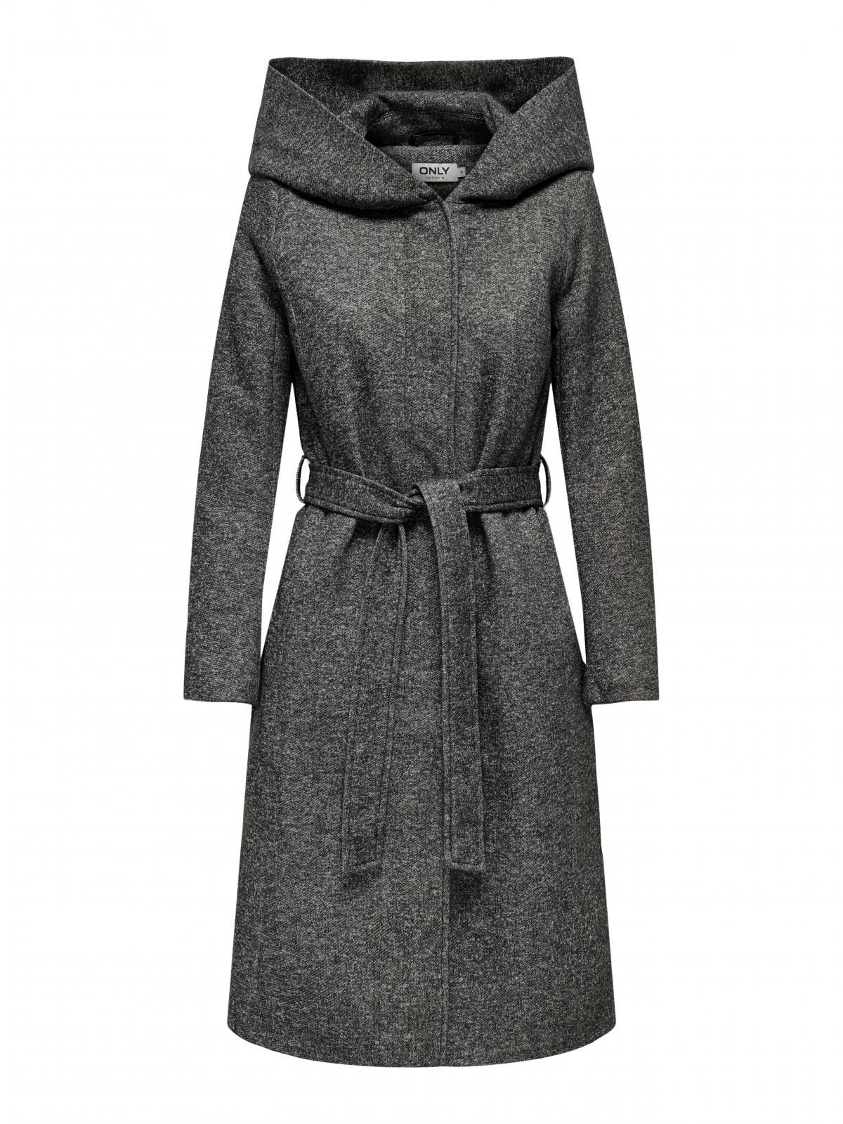 온리 후드 하이넥 롱 벨트 코트 15317976_2383 GREY / DARK GREY MELANGE - 상세 이미지 3
