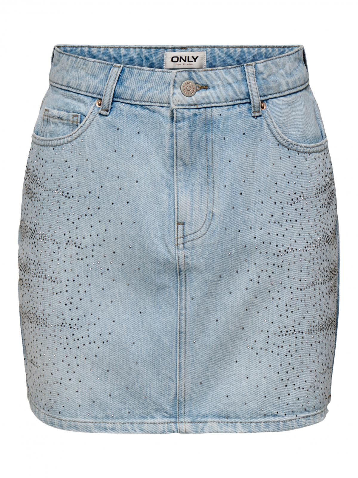 온리 라이트 데님 미니 스커트 포켓 벨트고리 15344242_2116 BLUE / LIGHT BLUE DENIM - 상세 이미지 3