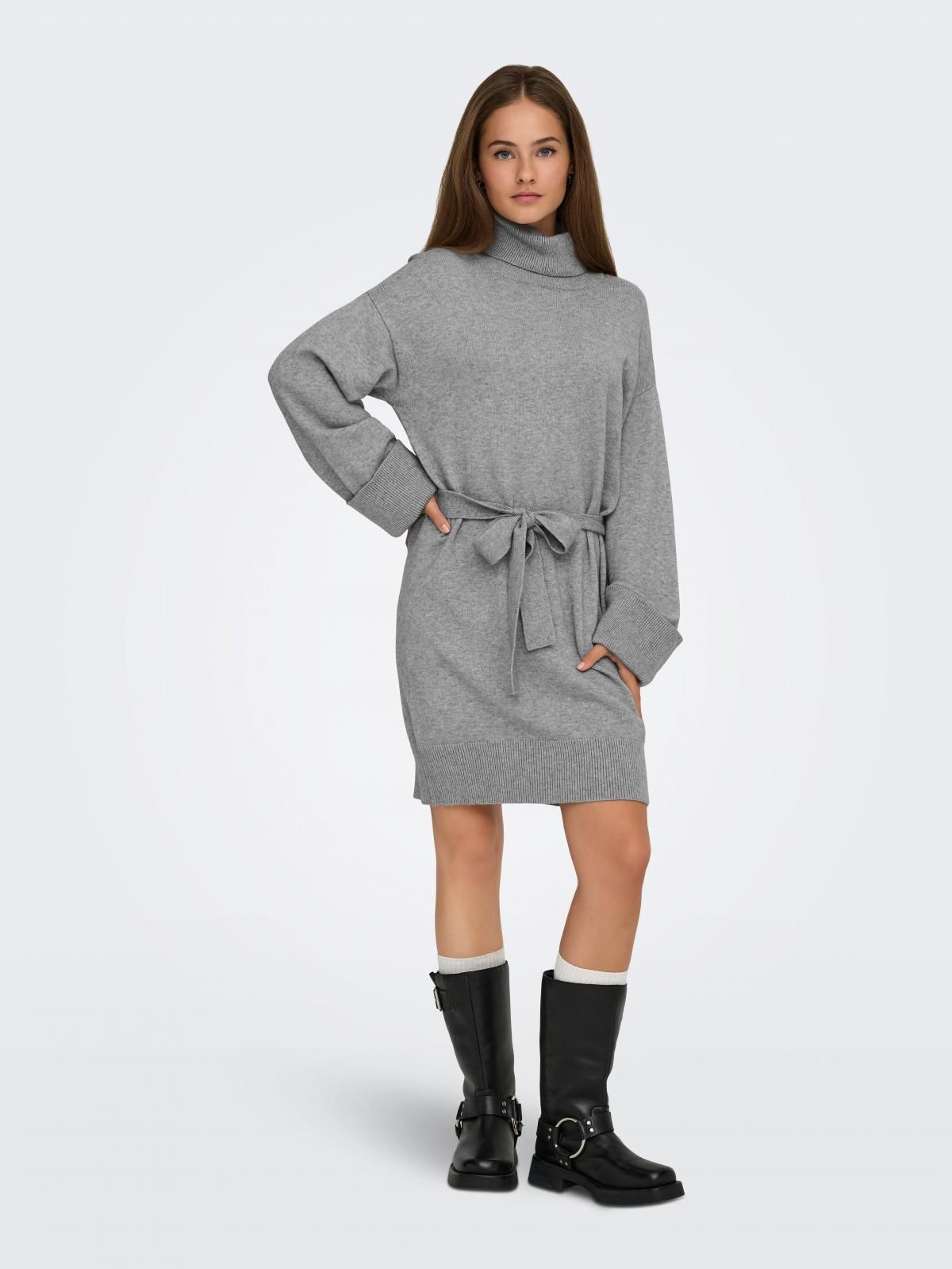온리 테크니컬 니트 미니 원피스 하이넥 15365663_7826_1241157 GREY / ULTIMATE GREY - 상세 이미지 5