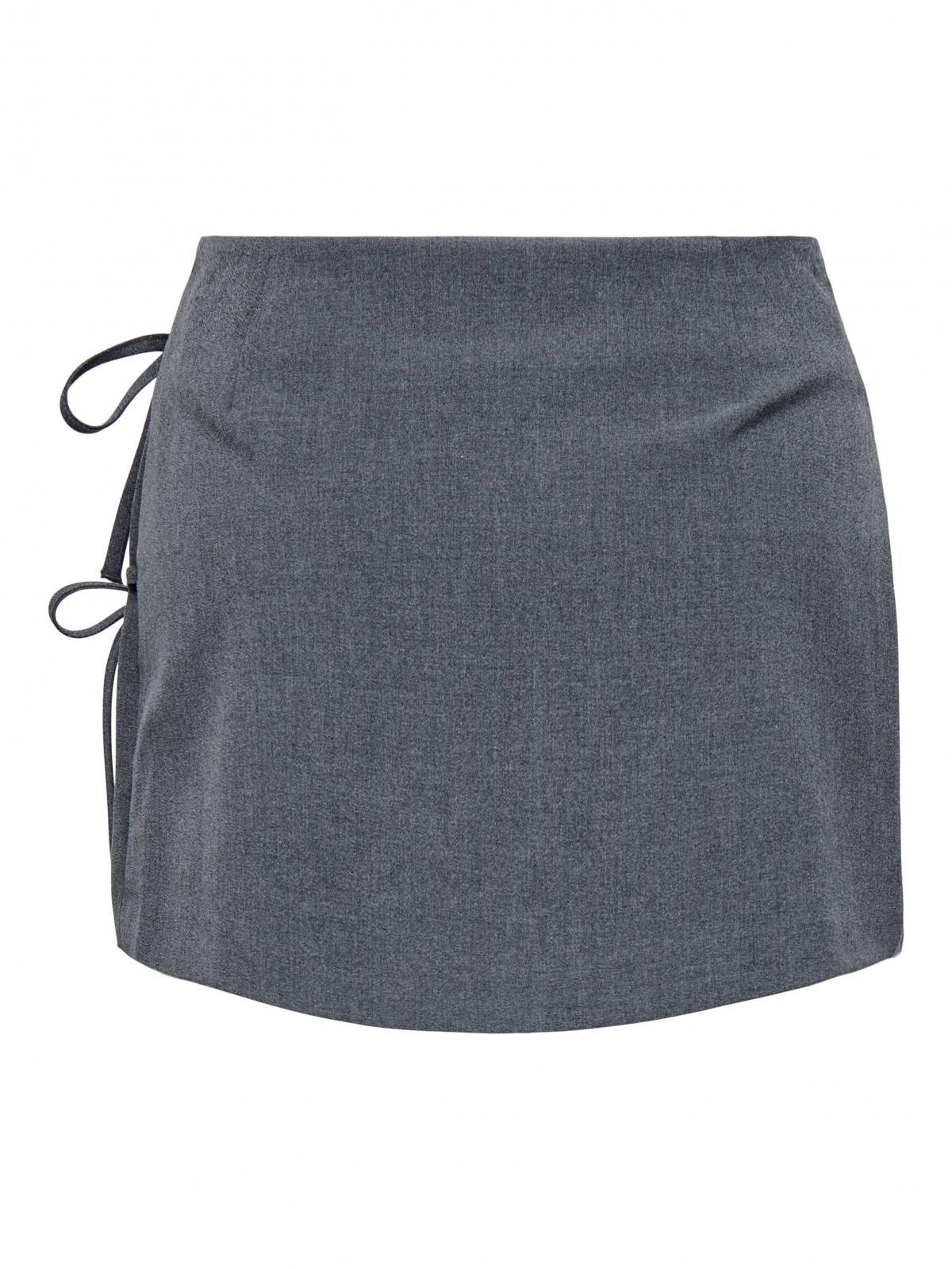 온리 플리츠 랩 미니 스커트 15357232_2383 GREY / DARK GREY MELANGE - 상세 이미지 4
