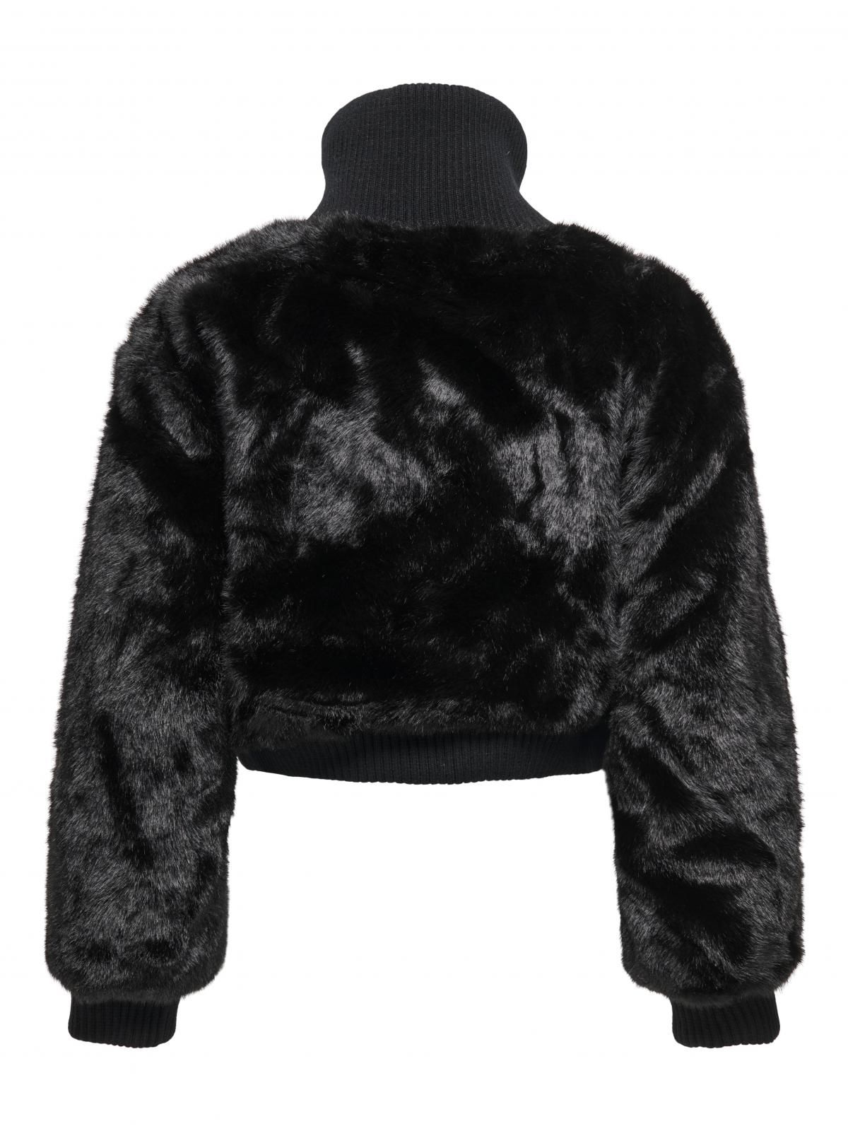 온리 페이크퍼 하이넥 집업 재킷 15349157_2161 BLACK / BLACK - 상세 이미지 4