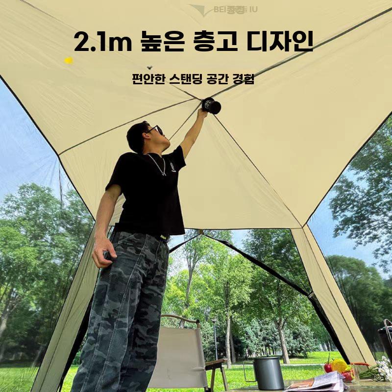 풀오토 팝업 메쉬 방충 방수 여름 캠핑 썬쉐이드 - 상세 이미지 2