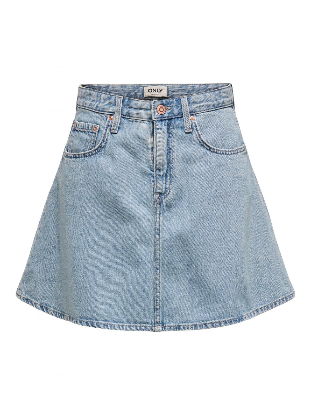 온리 트렌디 데님 미니 스커트 15349233_2116 BLUE / LIGHT BLUE DENIM - 상세 이미지 3
