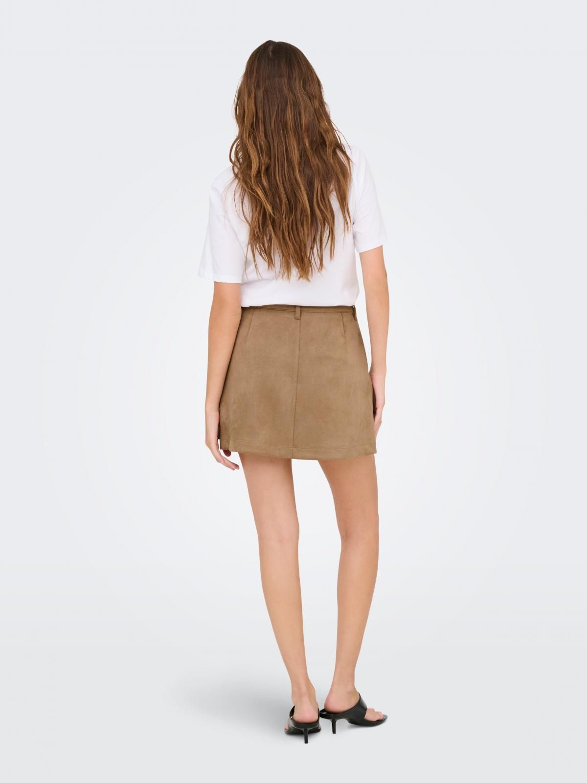 온리 테크니컬 버튼 포인트 미니 스커트 15351289_12943 BROWN / COCOA CREME - 상세 이미지 2