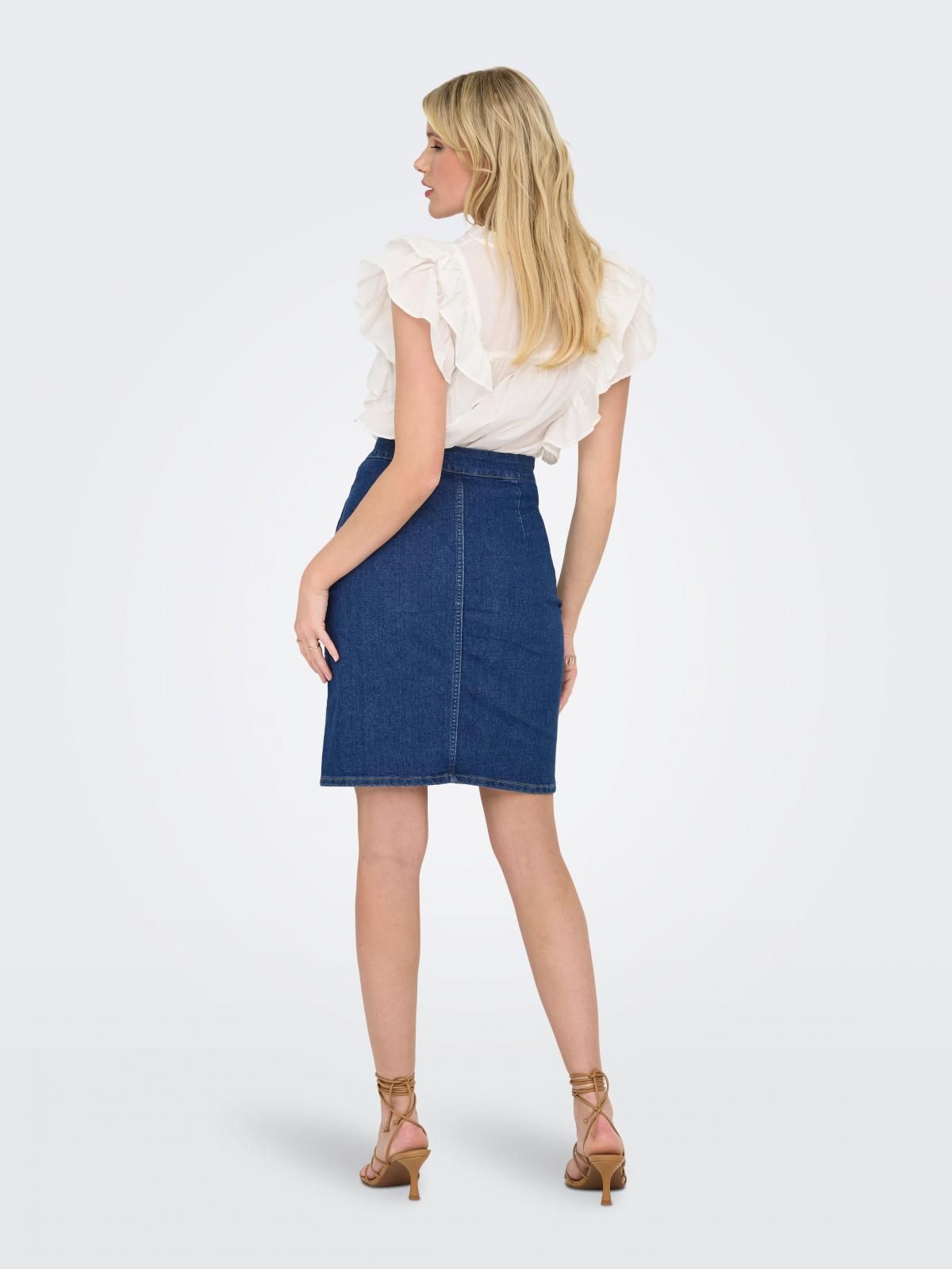 온리 데님 트렌디 버튼 미니 스커트 15357946_2114 BLUE / DARK BLUE DENIM - 상세 이미지 2