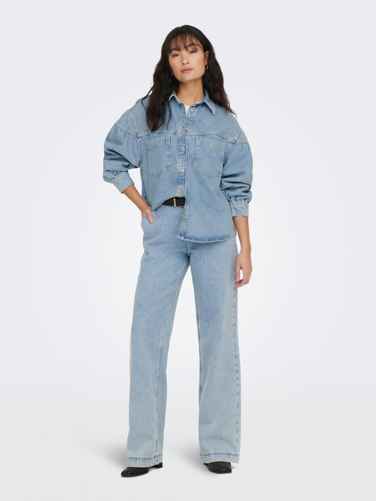 온리 오버핏 데님 데일리 재킷 15284611_2116 BLUE / LIGHT BLUE DENIM - 상세 이미지 5