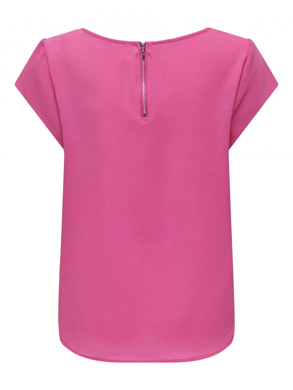 온리 심플 라운드넥 반팔 블라우스 핑크 15142784_838 ROSE / RASPBERRY ROSE - 상세 이미지 5