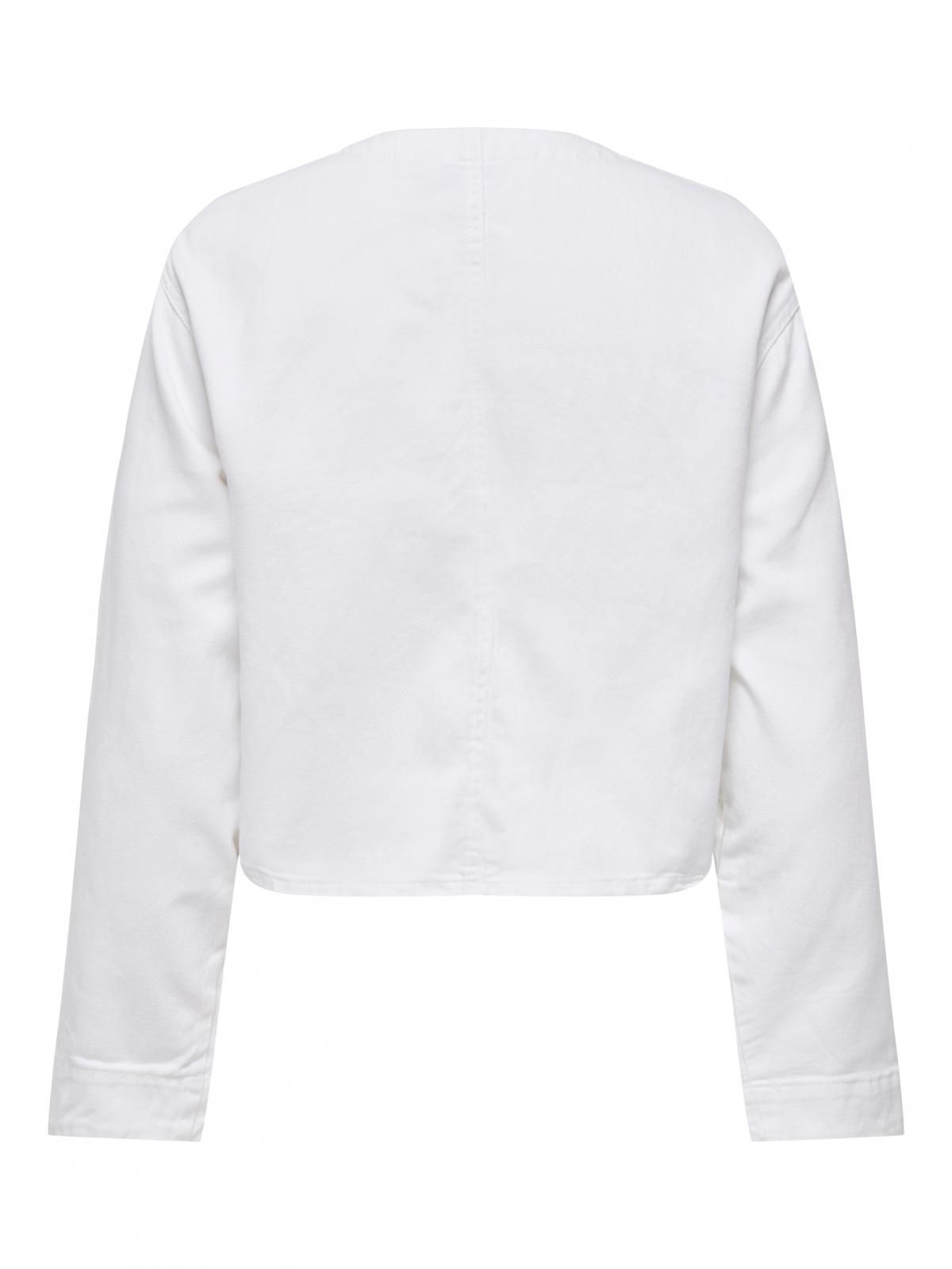 온리 화이트 라운드넥 데님 재킷 15357224_2107 WHITE / WHITE DENIM - 상세 이미지 4
