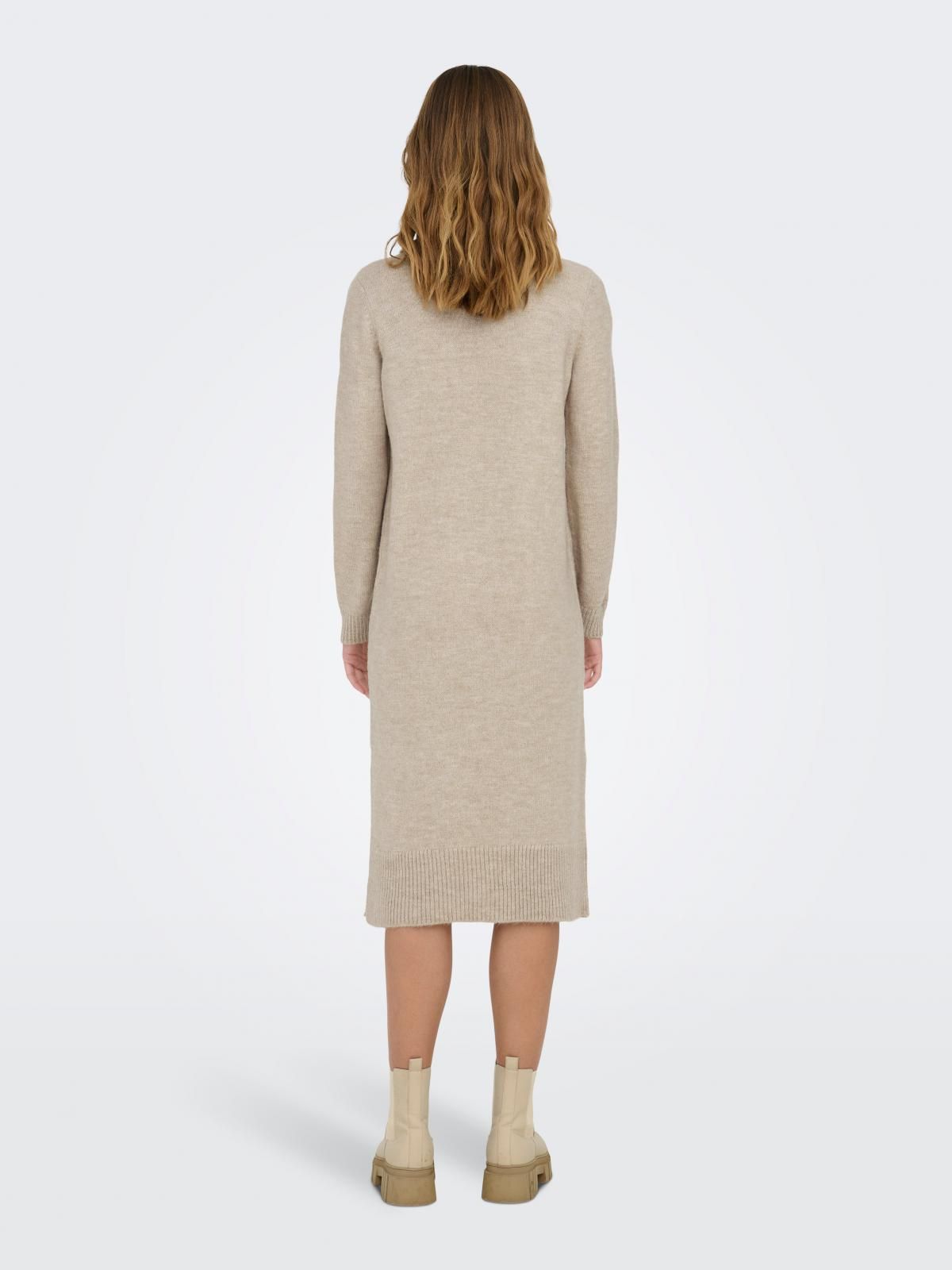 온리 니트 하이넥 미디 원피스 15214595_115_892906 BEIGE / PUMICE STONE - 상세 이미지 3
