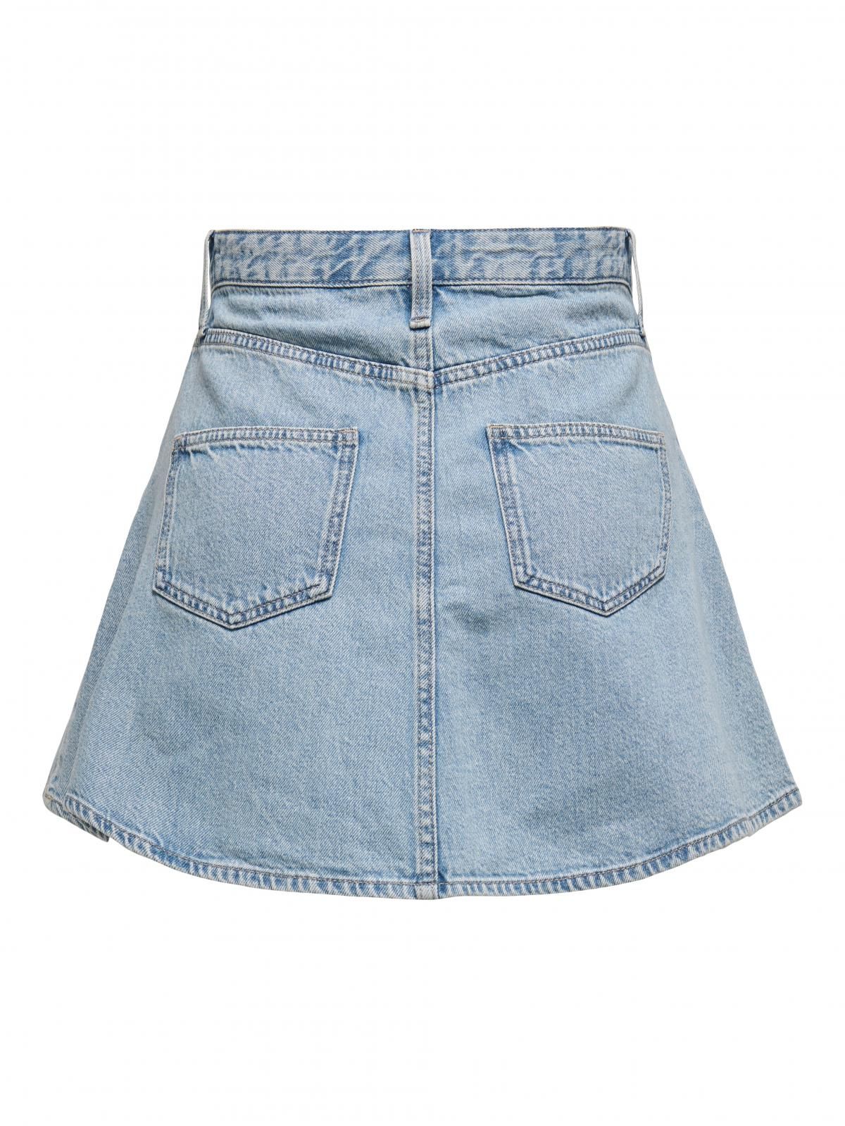 온리 트렌디 데님 미니 스커트 15349233_2116 BLUE / LIGHT BLUE DENIM - 상세 이미지 4